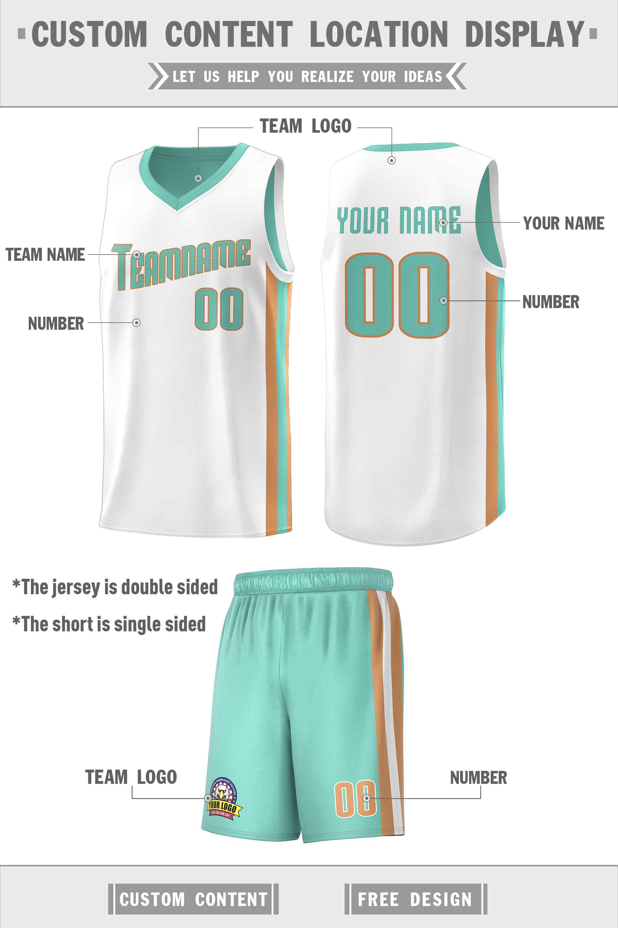 Custom White Orange-Yellow Double Side kits Men Basketball Jersey|KXKSHOP