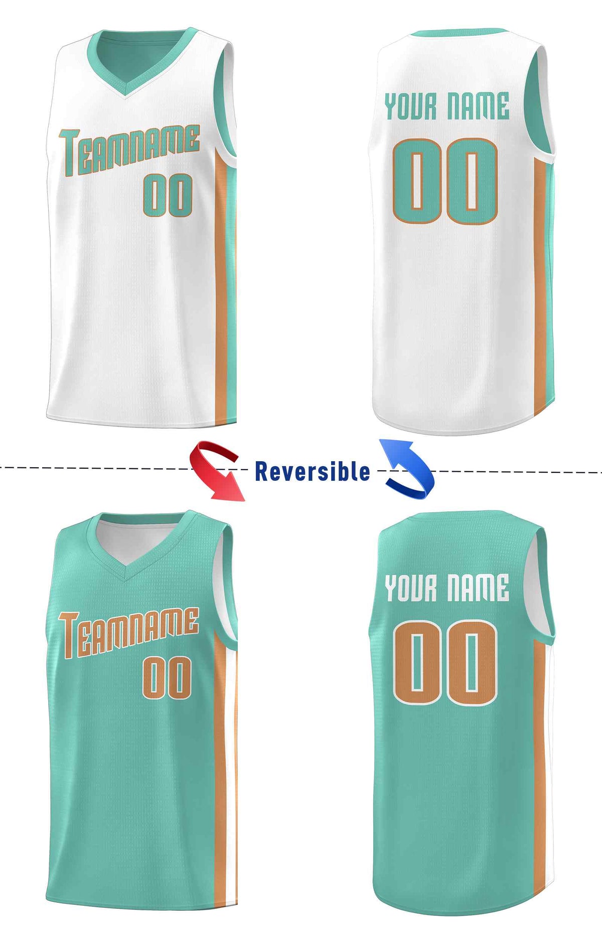 Custom White Orange-Yellow Double Side kits Men Basketball Jersey|KXKSHOP