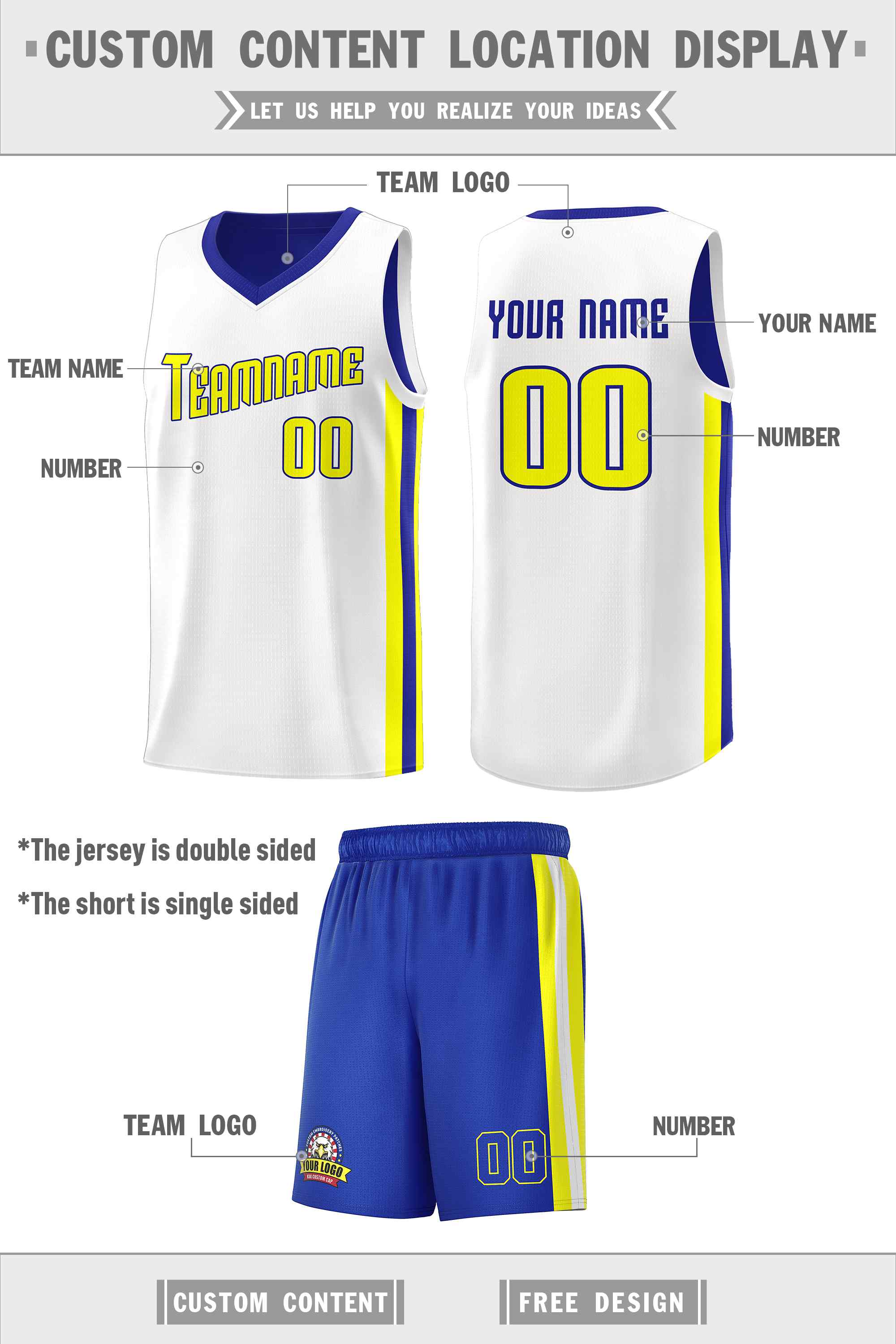Custom White Orange-Yellow Double Side kits Men Basketball Jersey|KXKSHOP