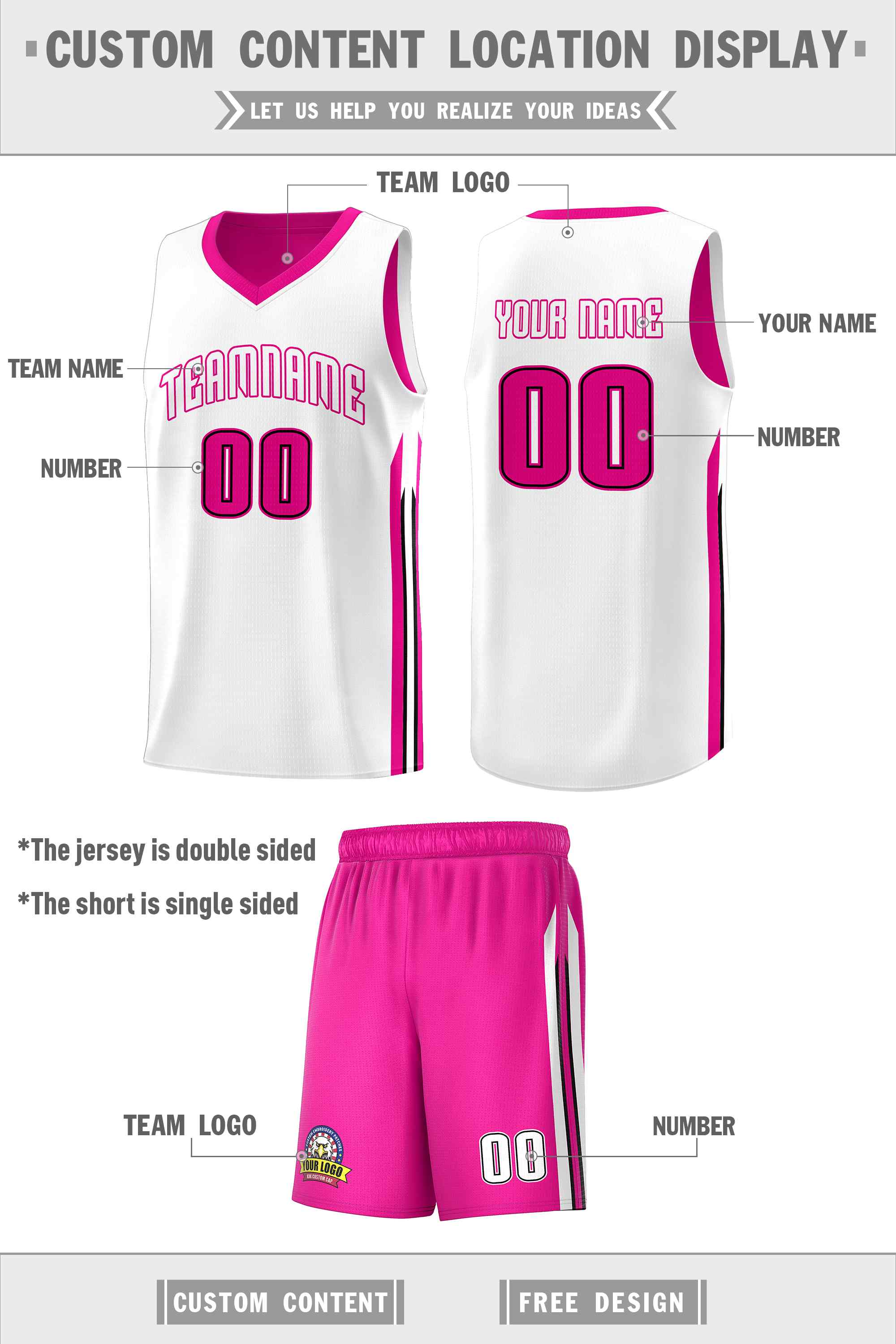 Custom Navy White Double SideKits Men Basketball Jersey | KXKSHOP