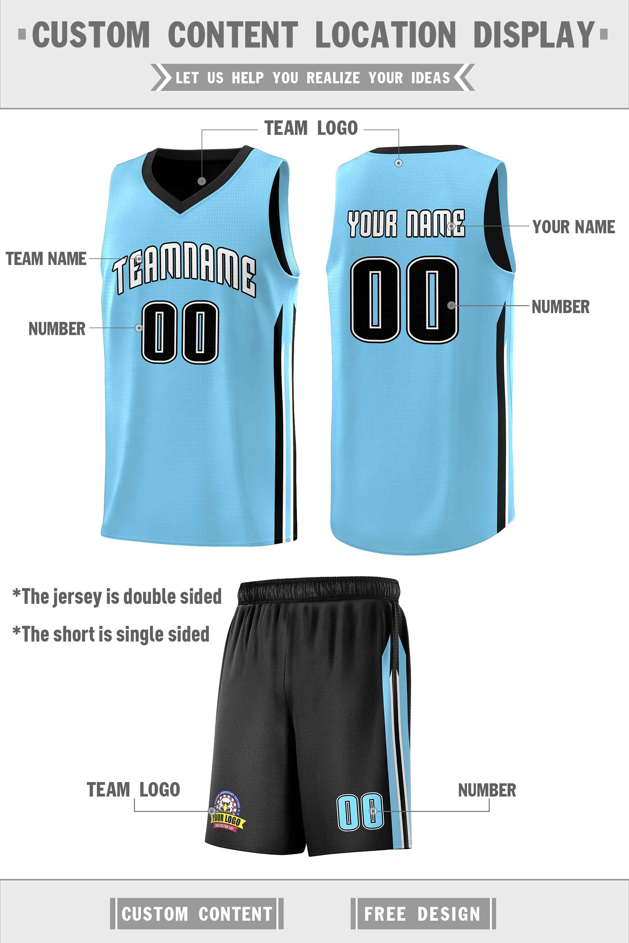 Custom Navy White Double SideKits Men Basketball Jersey | KXKSHOP