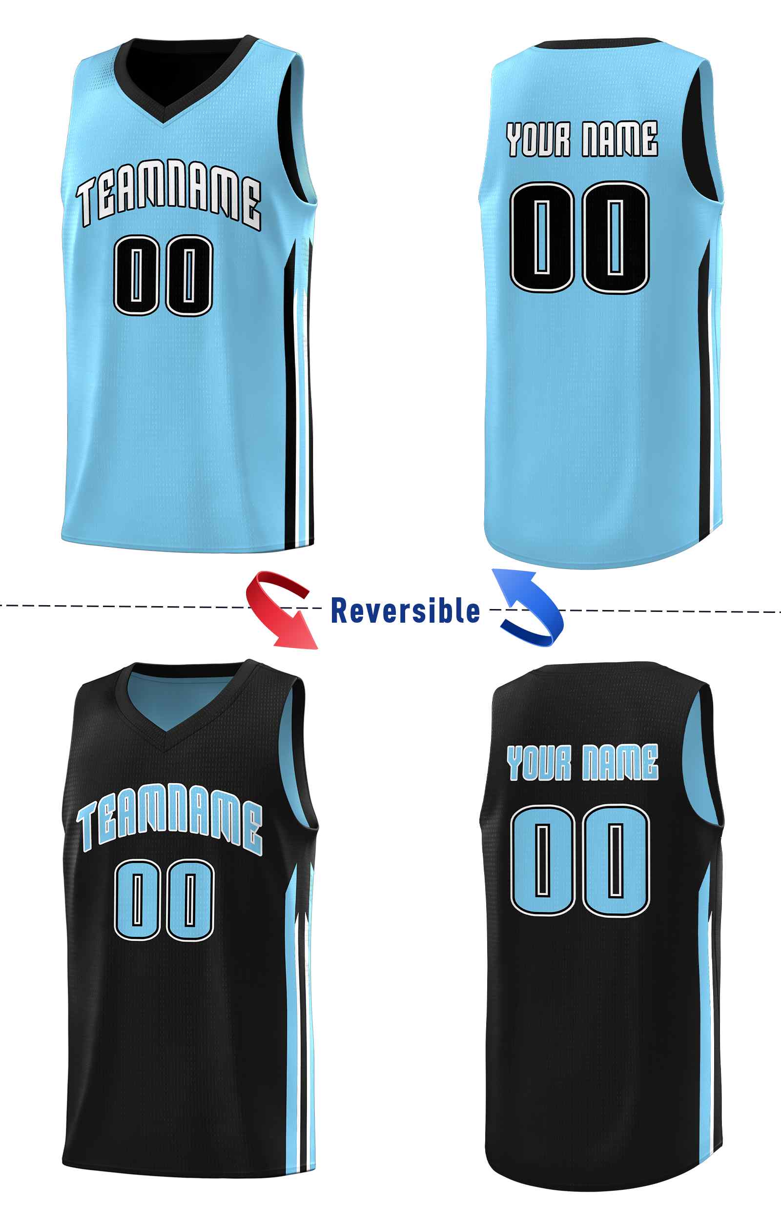 Custom Navy White Double SideKits Men Basketball Jersey | KXKSHOP
