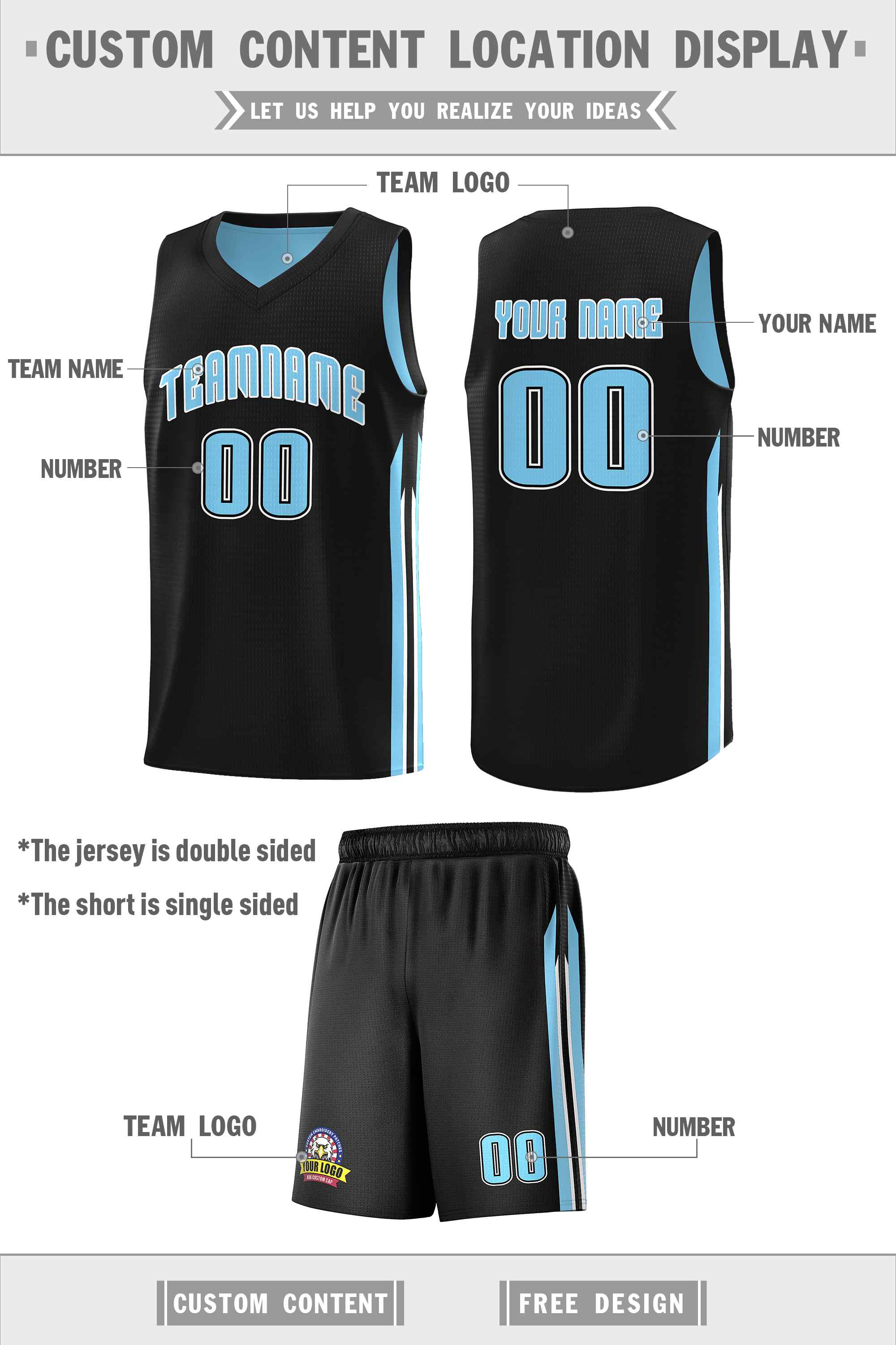 Custom Navy White Double SideKits Men Basketball Jersey | KXKSHOP
