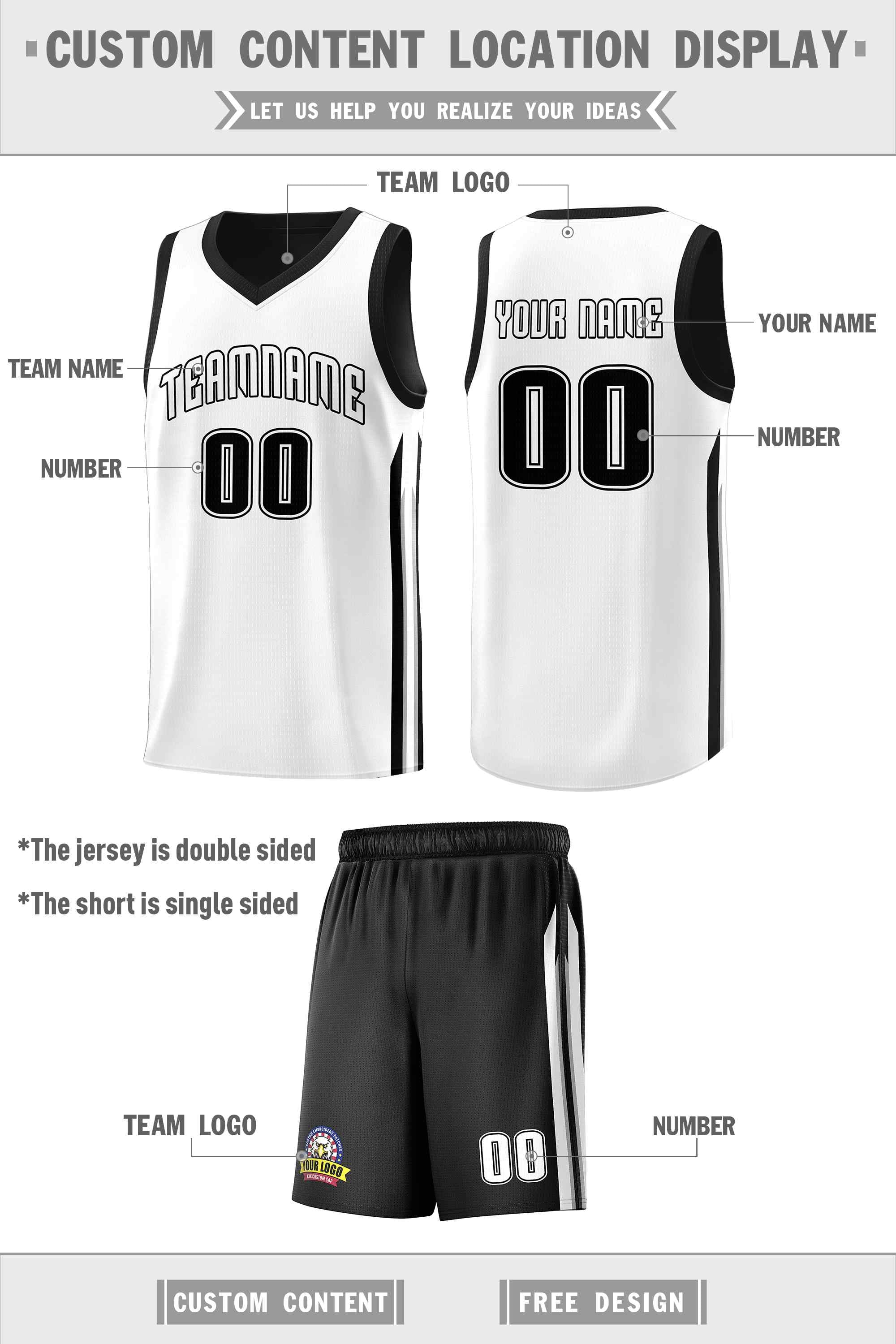 Custom Navy White Double SideKits Men Basketball Jersey | KXKSHOP