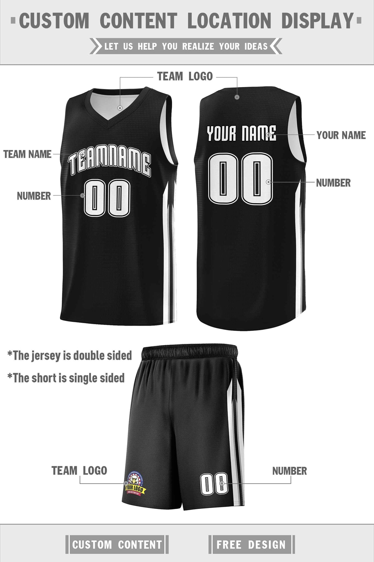 Custom Navy White Double SideKits Men Basketball Jersey | KXKSHOP