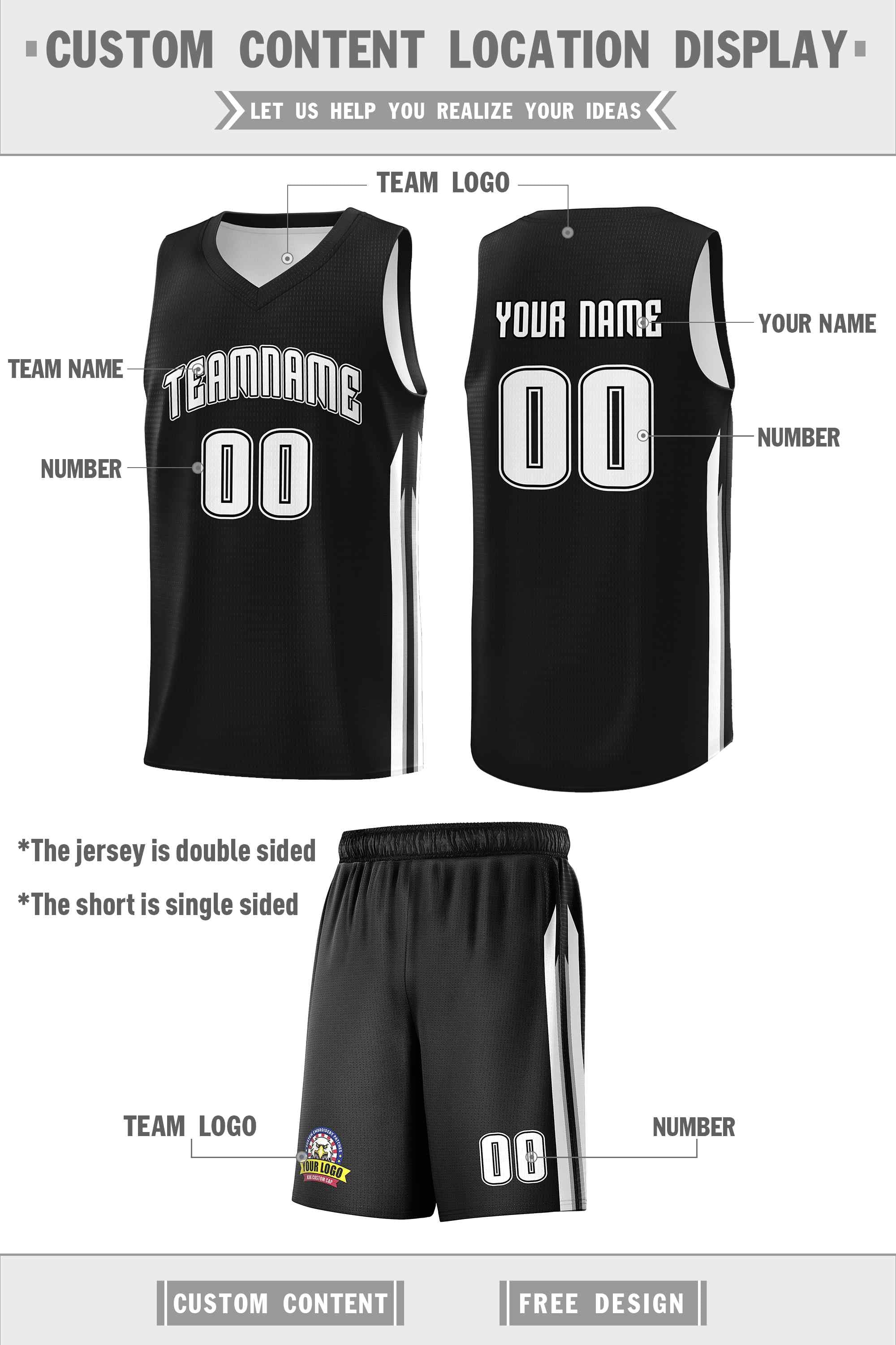Custom Navy White Double SideKits Men Basketball Jersey | KXKSHOP