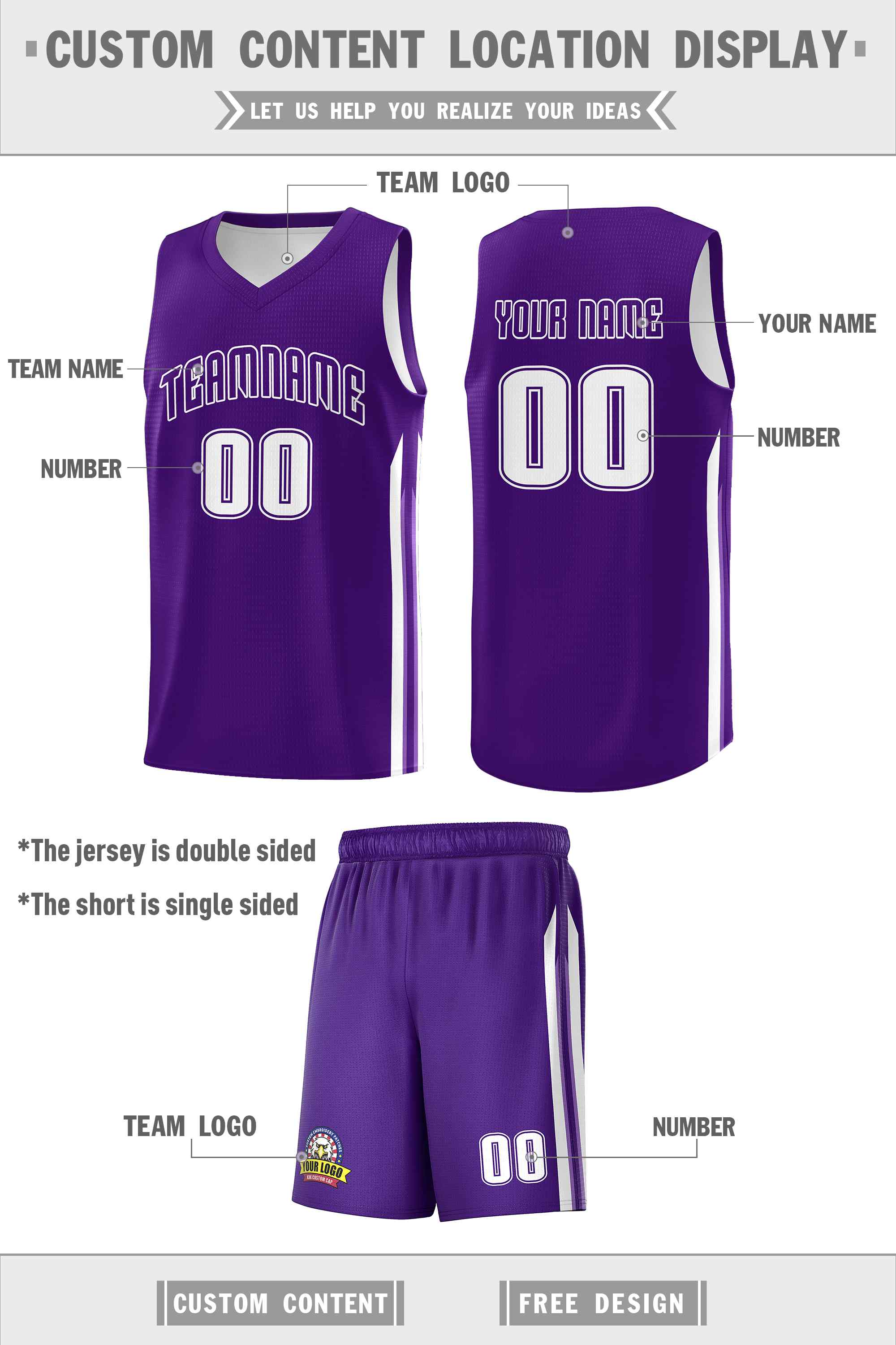 Custom Navy White Double SideKits Men Basketball Jersey | KXKSHOP