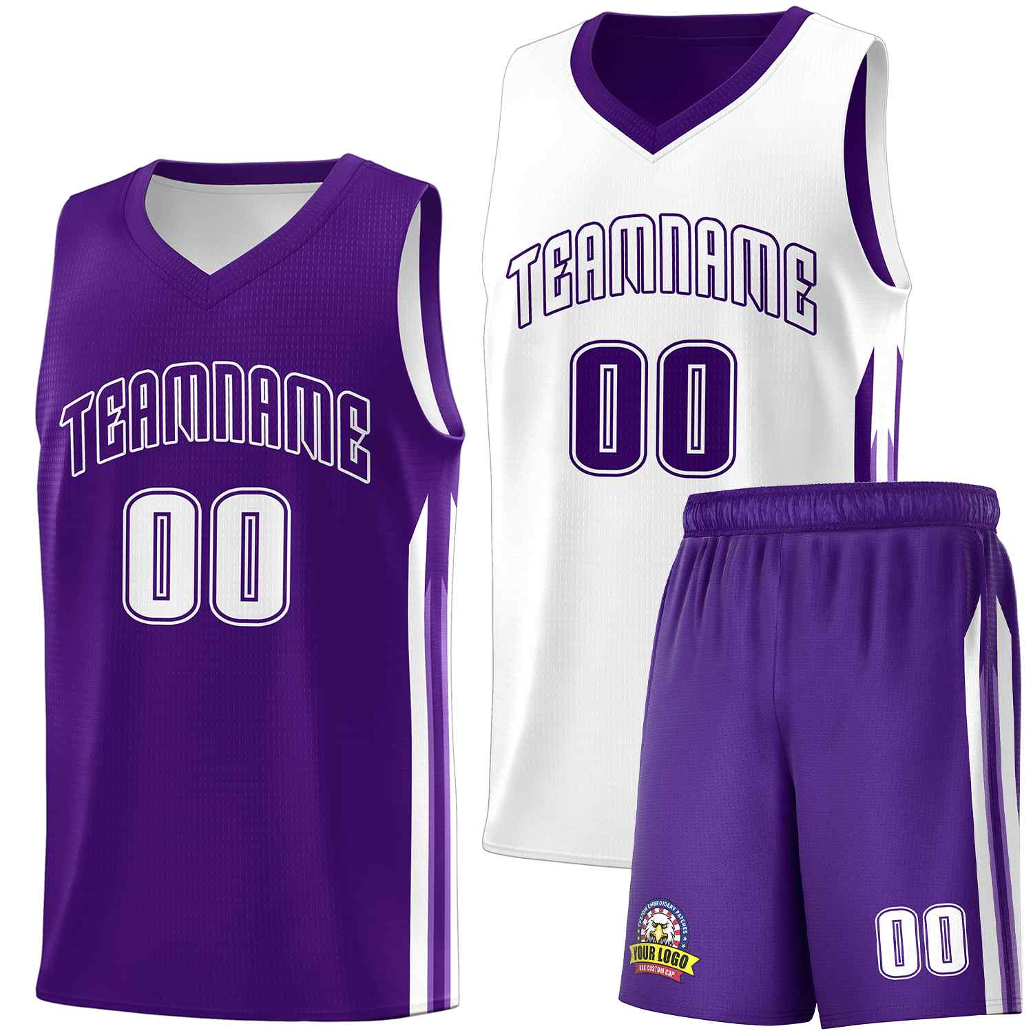 Custom Purple White Double SideKits Men Basketball Jersey | KXKSHOP