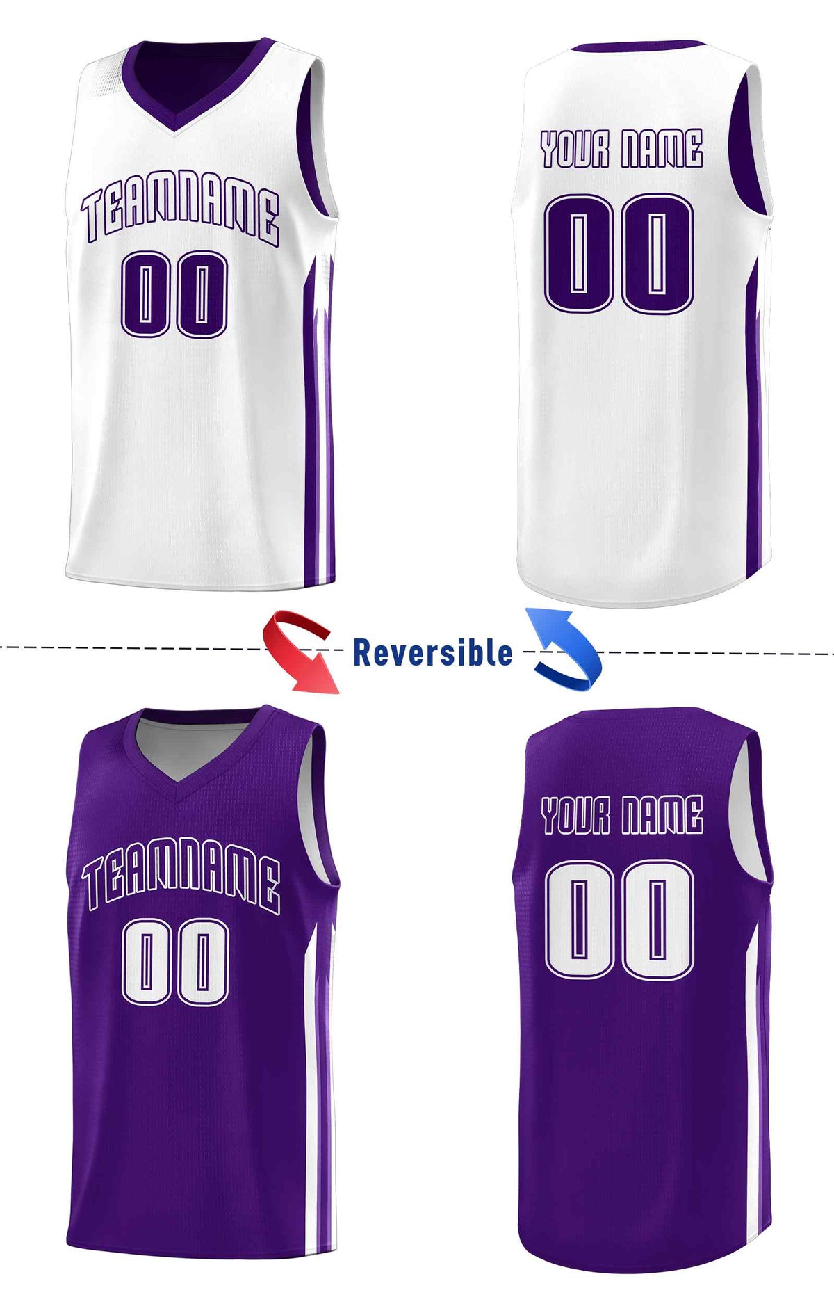 Custom Navy White Double SideKits Men Basketball Jersey | KXKSHOP