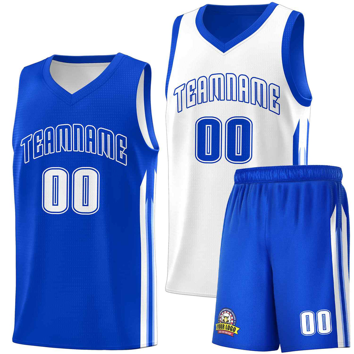 Custom Royal White Double SideKits Men Basketball Jersey | KXKSHOP