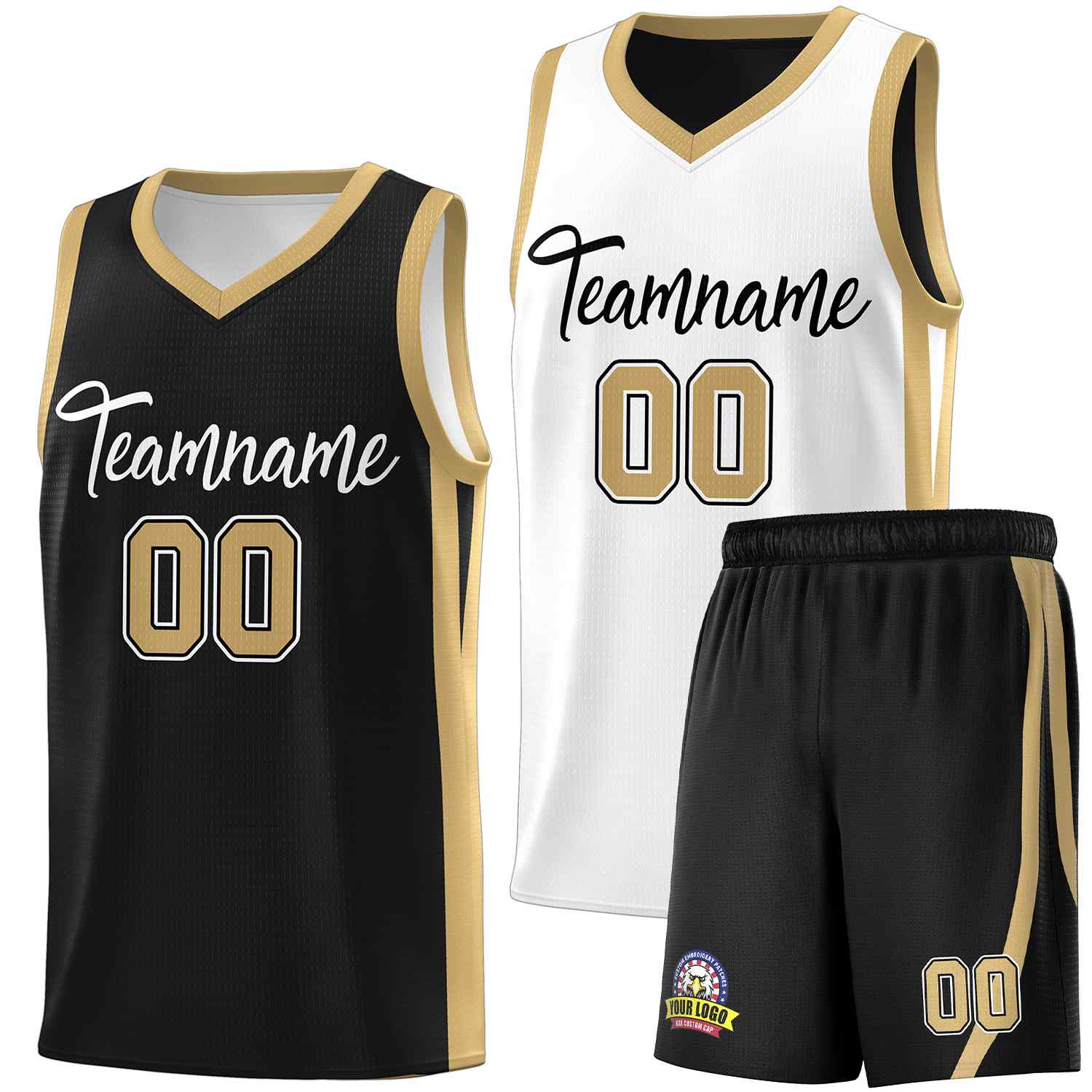 Custom Black White Double Side Sets Men Basketball Jersey | KXKSHOP