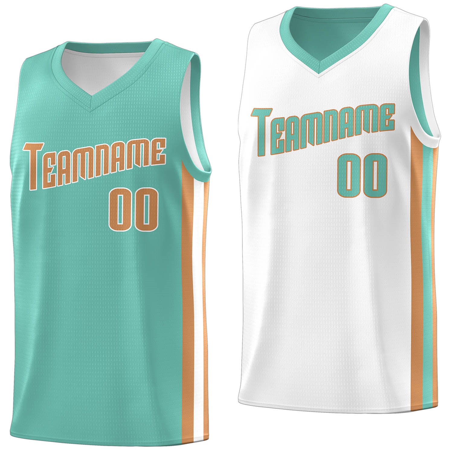 Custom White Orange Double Side Tops Basketball Jersey | KXKSHOP