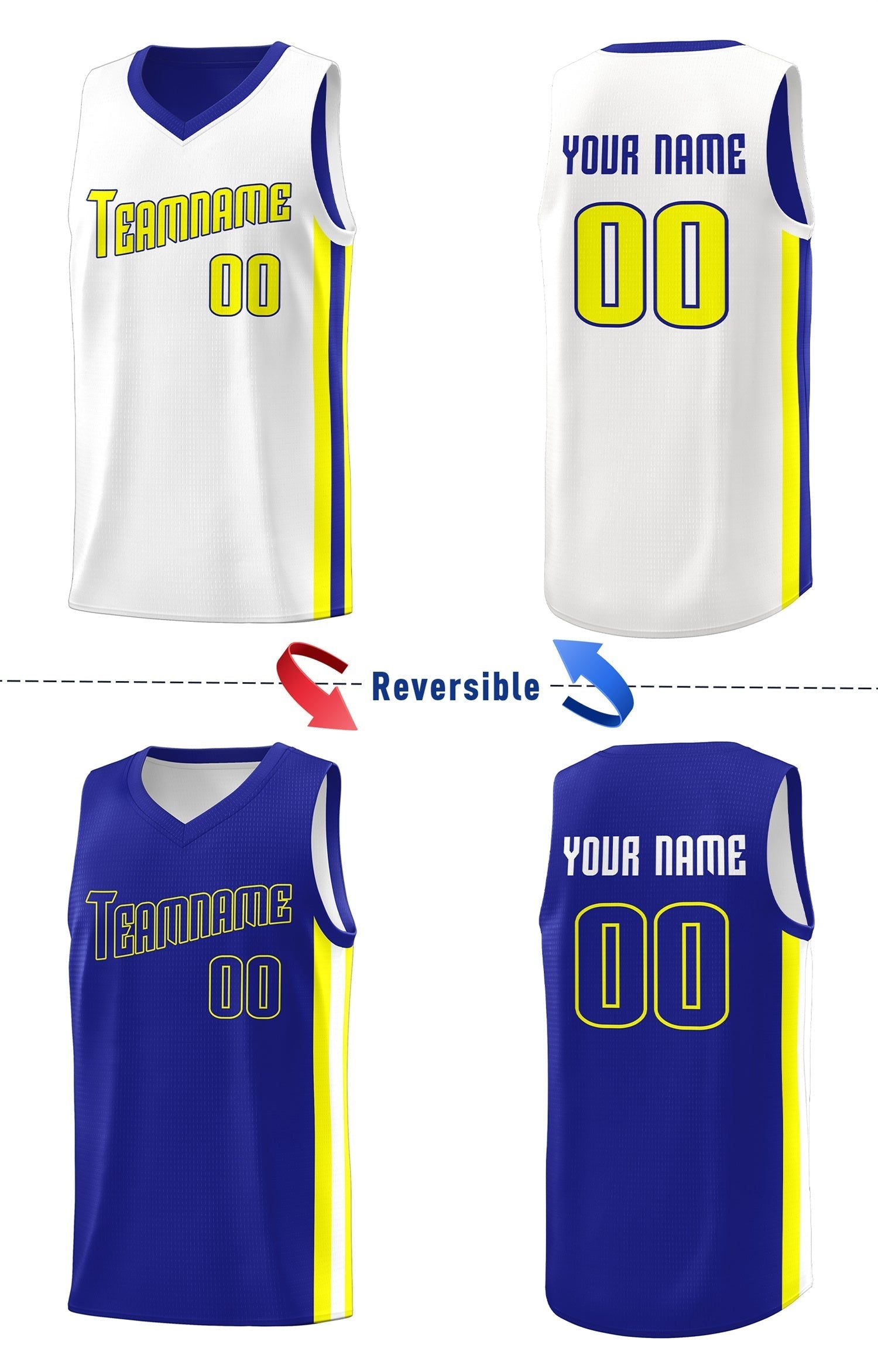 Custom White Orange Double Side Tops Basketball Jersey | KXKSHOP