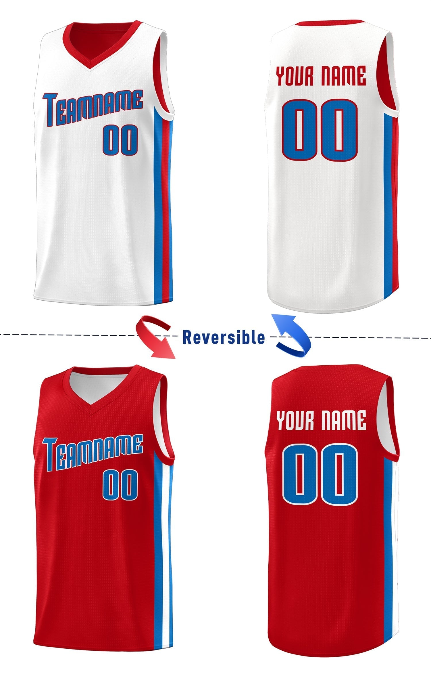 Custom White Orange Double Side Tops Basketball Jersey | KXKSHOP