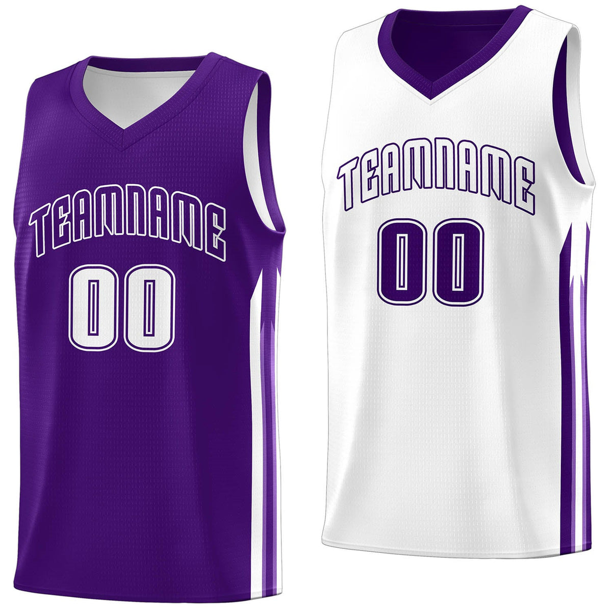 Custom Purple White Double Side Tops Men Training Basketball Jersey