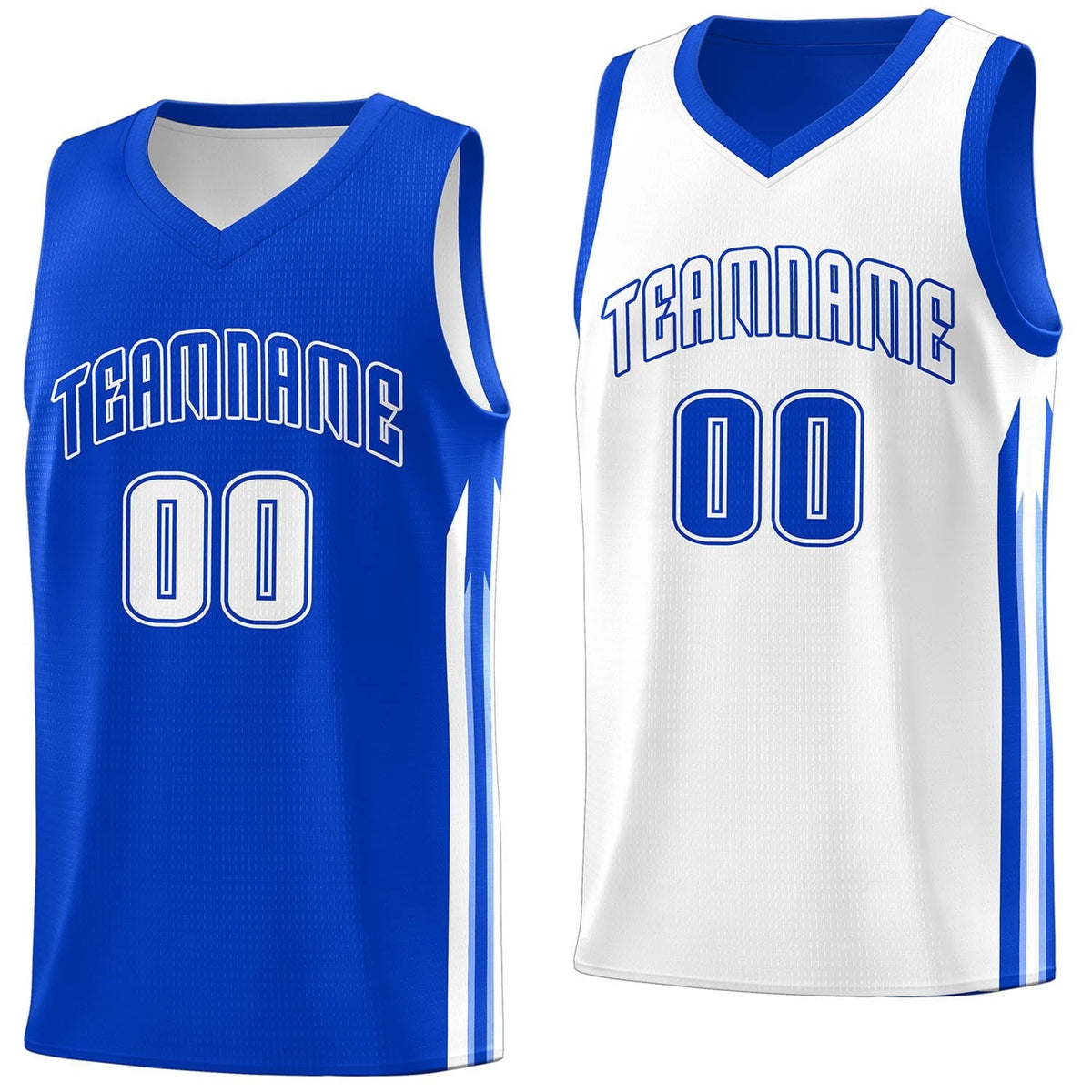 Custom Royal White Double Side Tops Men Training Basketball Jersey