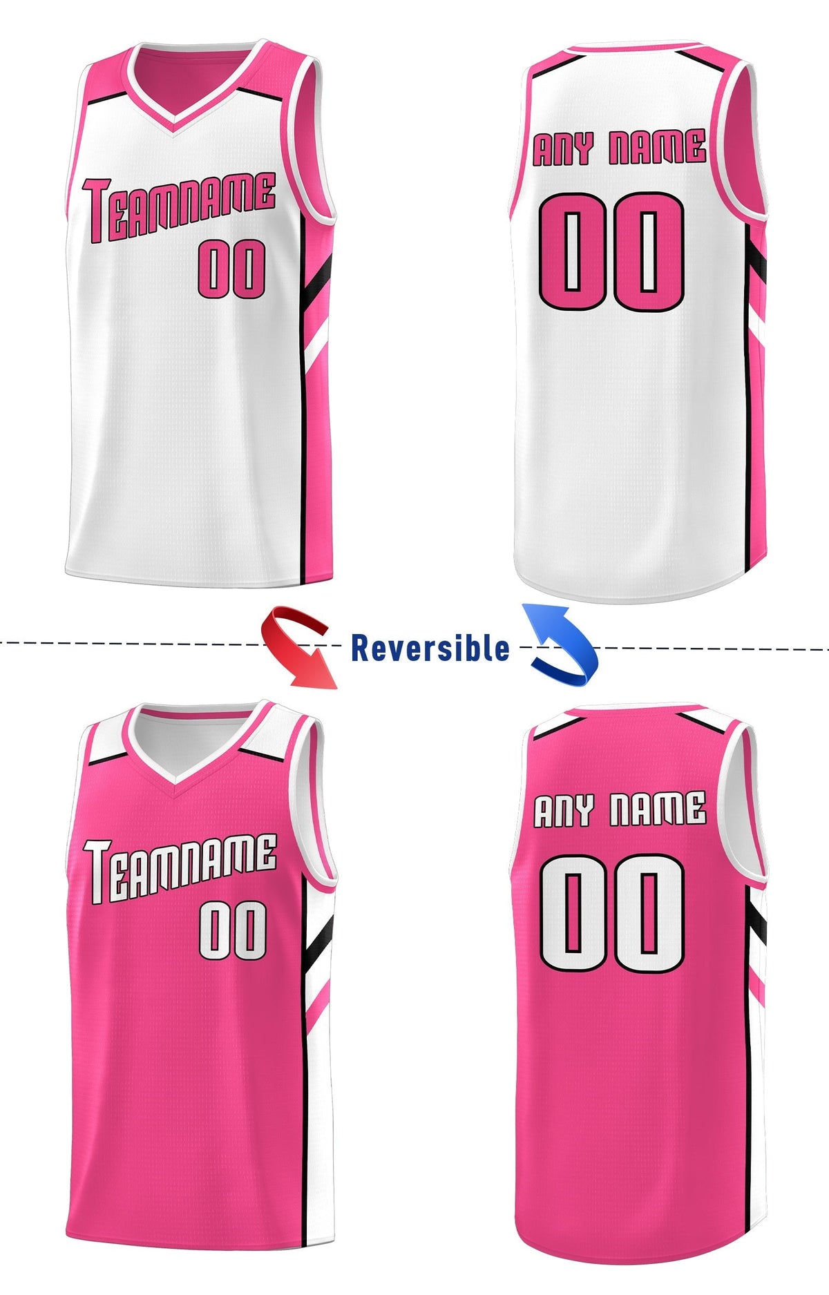 Custom Royal White-Yellow Double Side Tops Fashion Basketball Jersey | KXKSHOP