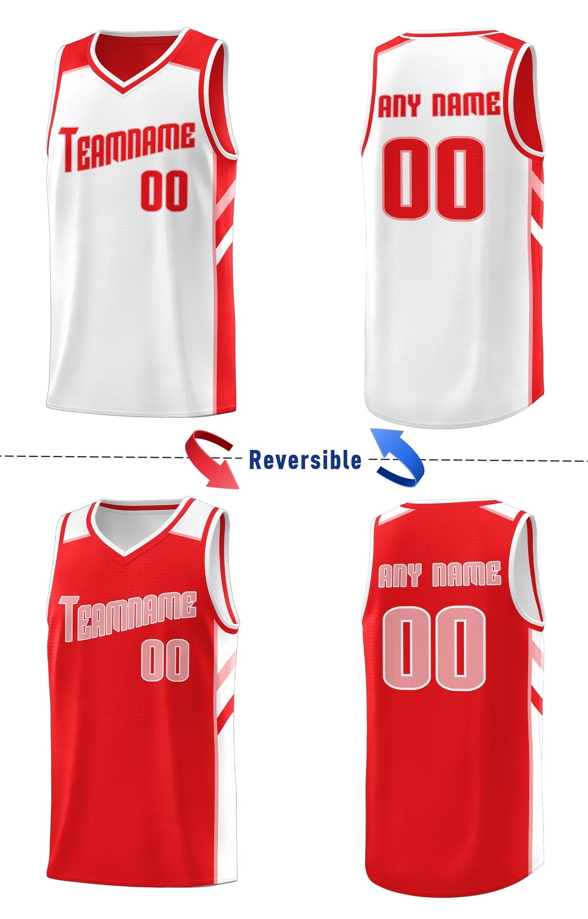 Custom Royal White-Yellow Double Side Tops Fashion Basketball Jersey | KXKSHOP