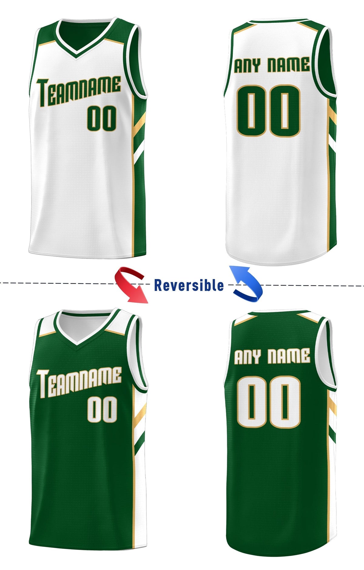 Custom Royal White-Yellow Double Side Tops Fashion Basketball Jersey | KXKSHOP