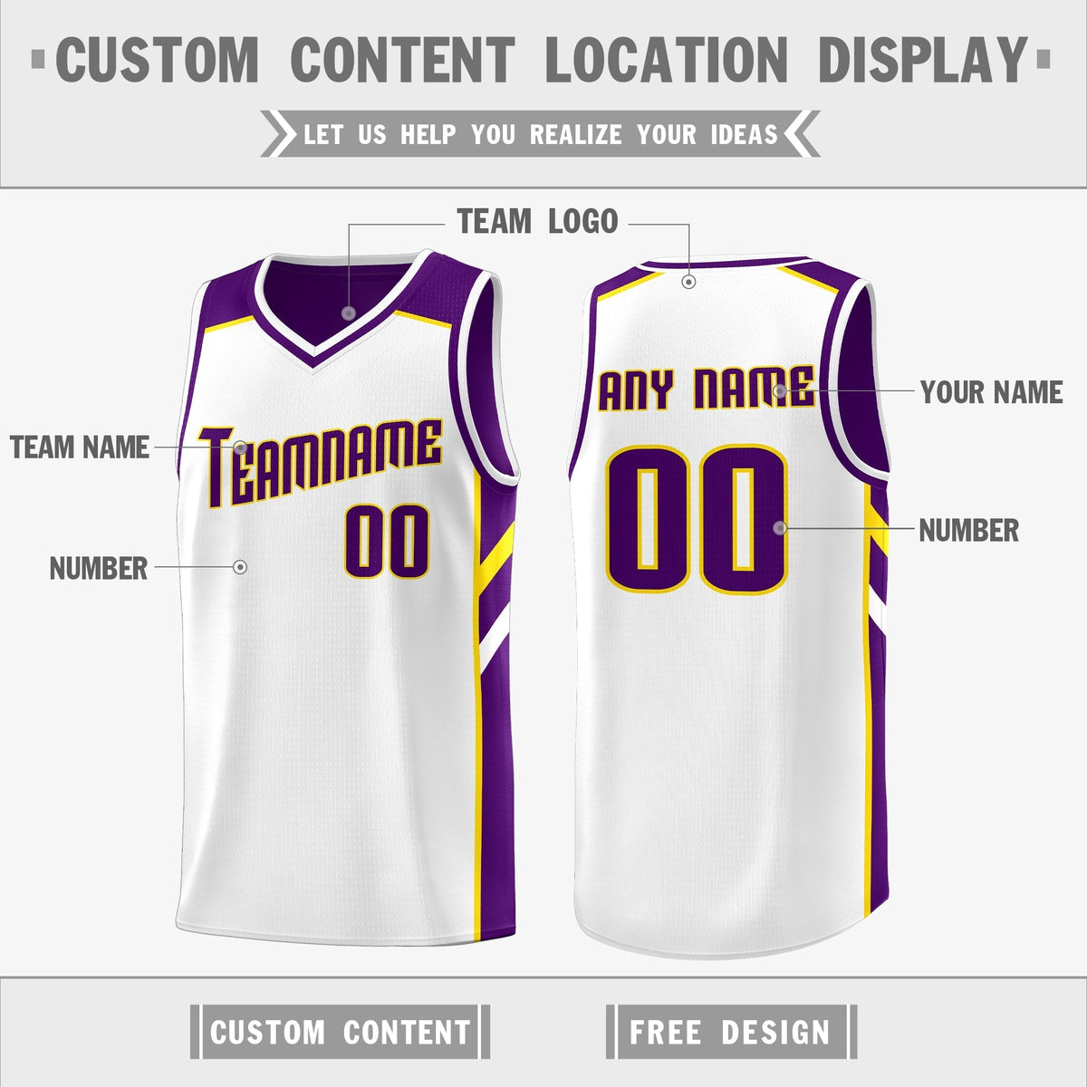 Custom Royal White-Yellow Double Side Tops Fashion Basketball Jersey | KXKSHOP