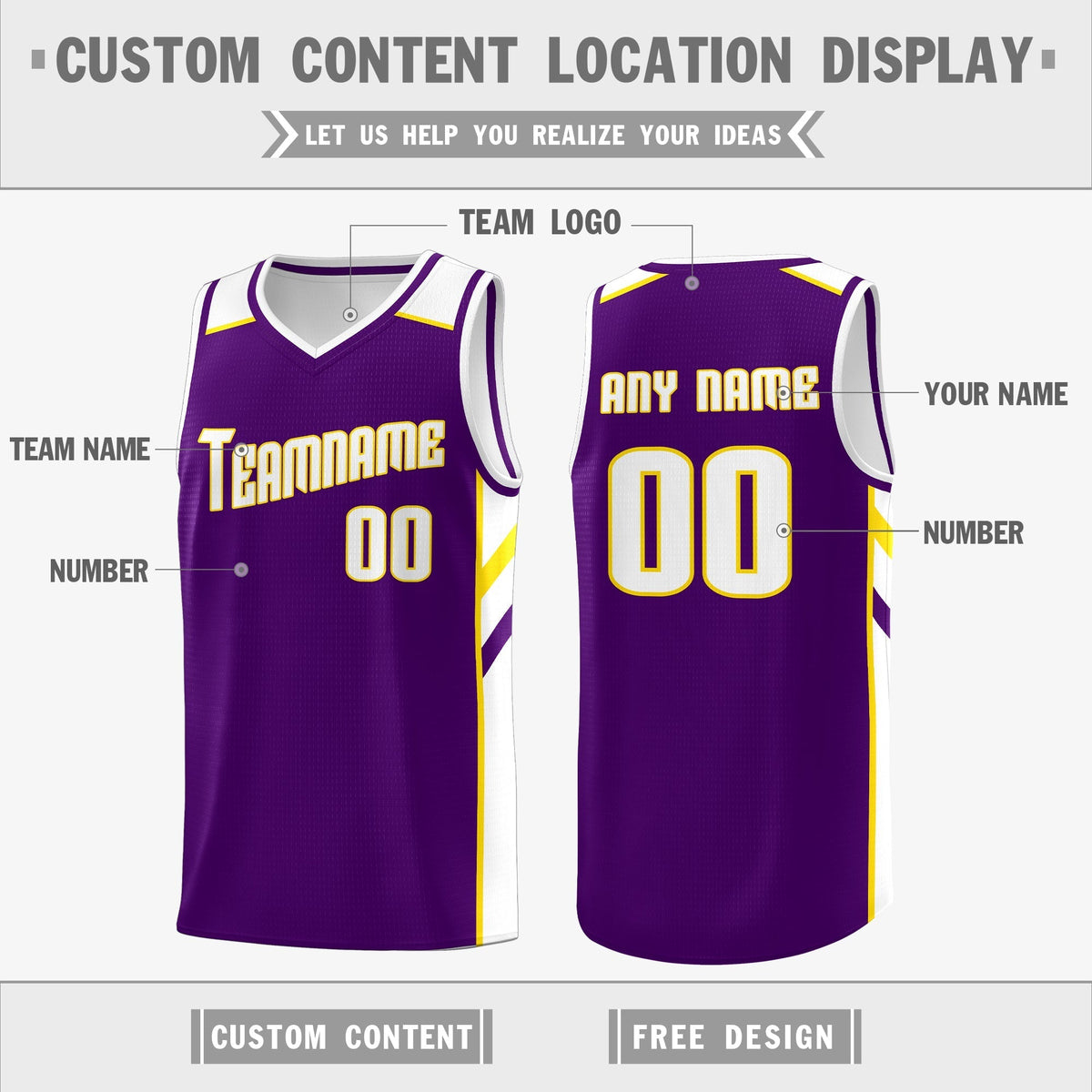 Custom Royal White-Yellow Double Side Tops Fashion Basketball Jersey | KXKSHOP