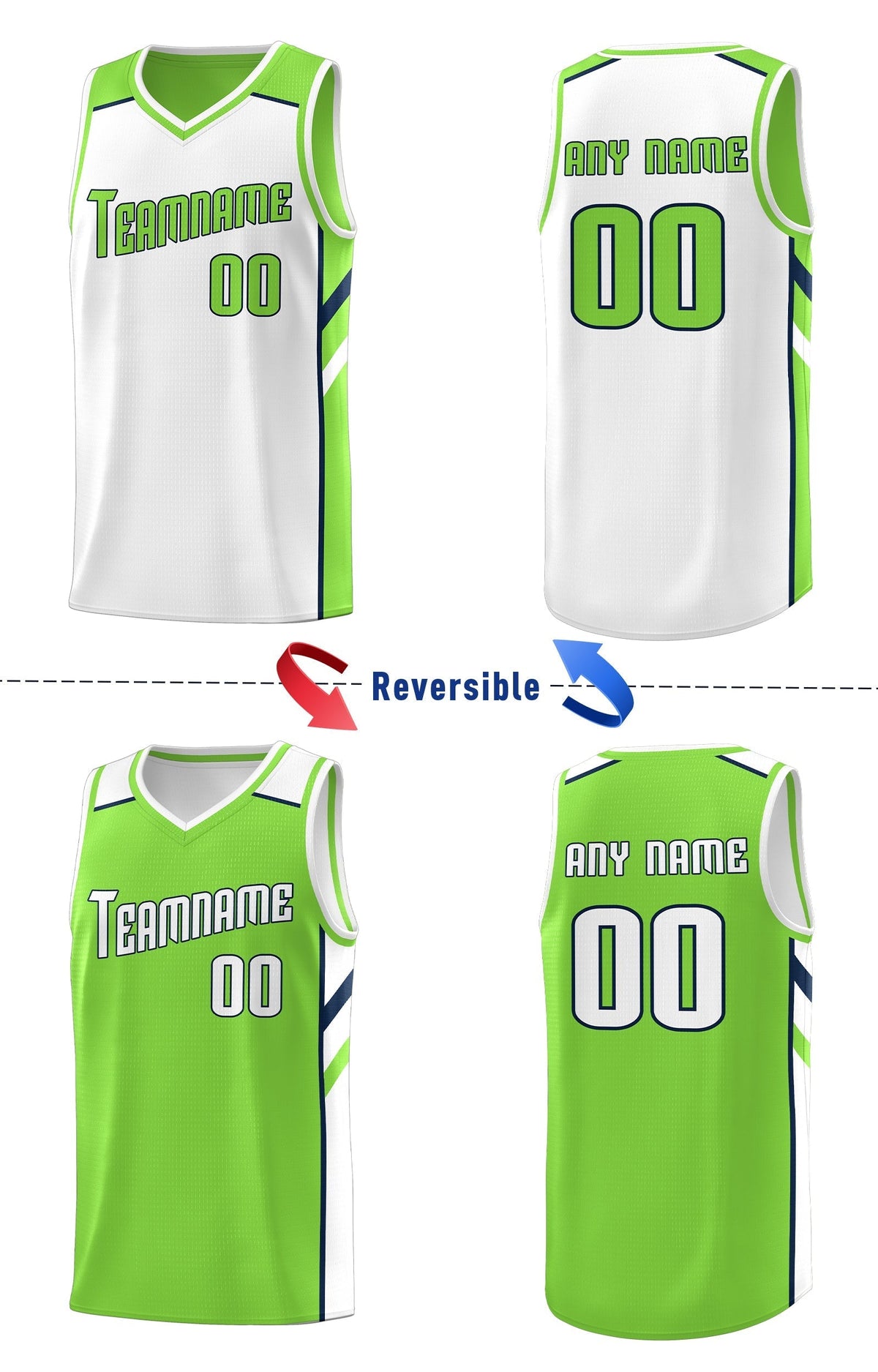 Custom Royal White-Yellow Double Side Tops Fashion Basketball Jersey | KXKSHOP