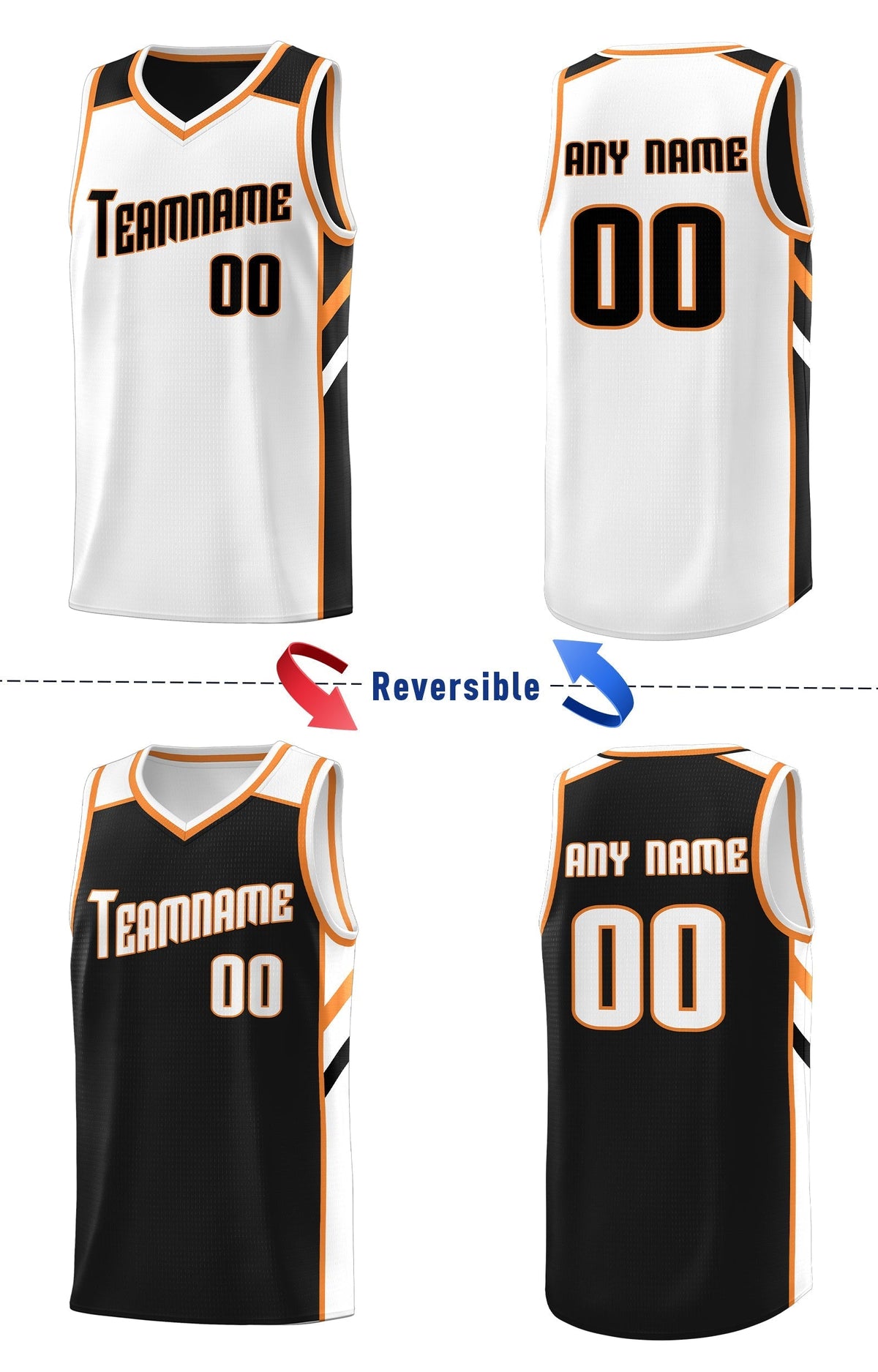 Custom Royal White-Yellow Double Side Tops Fashion Basketball Jersey | KXKSHOP