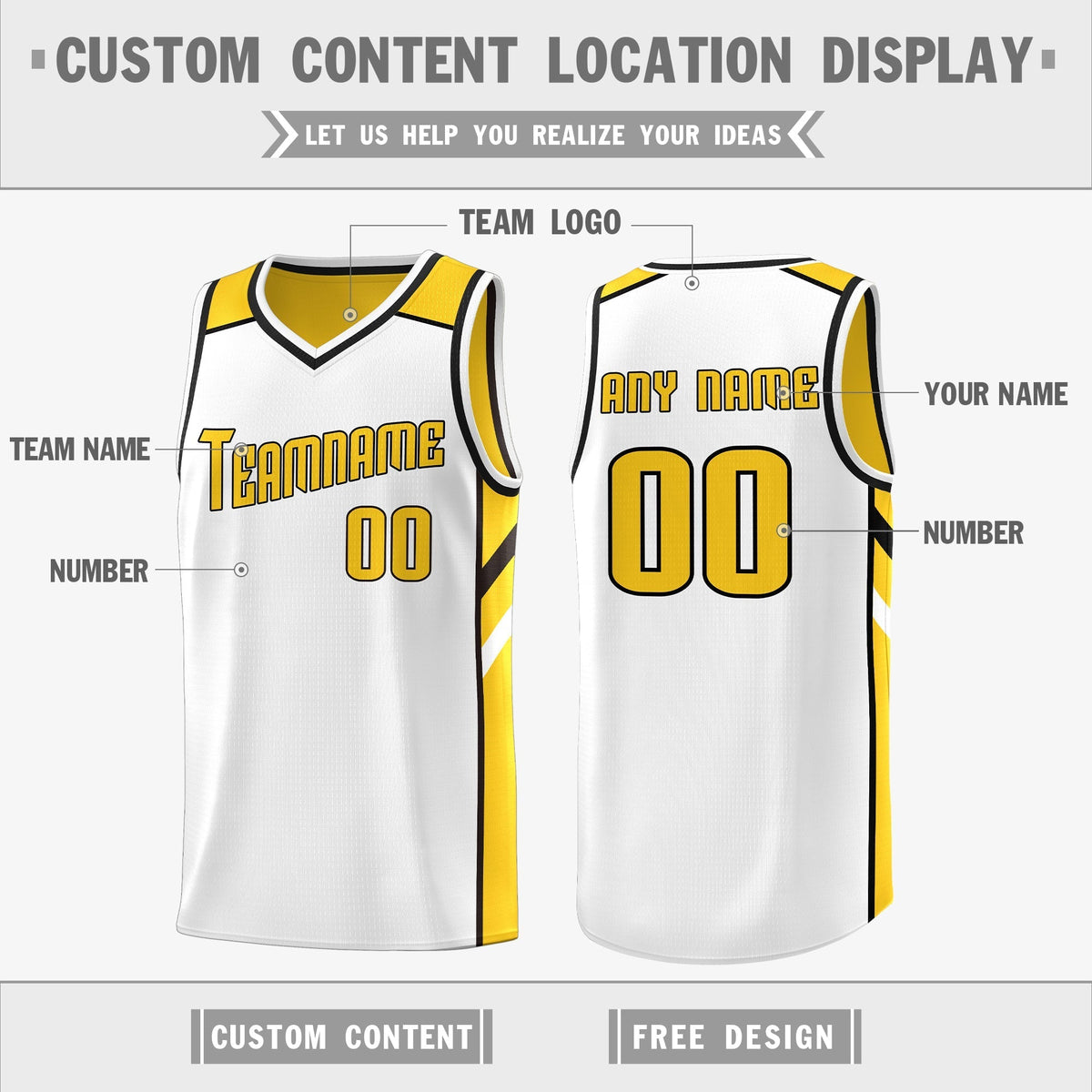 Custom Royal White-Yellow Double Side Tops Fashion Basketball Jersey | KXKSHOP