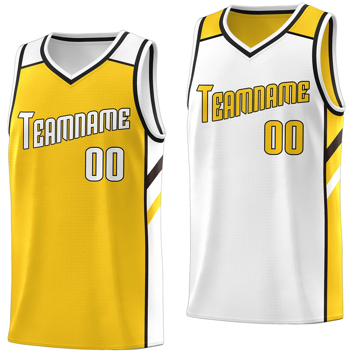 Custom Royal White-Yellow Double Side Tops Fashion Basketball Jersey | KXKSHOP