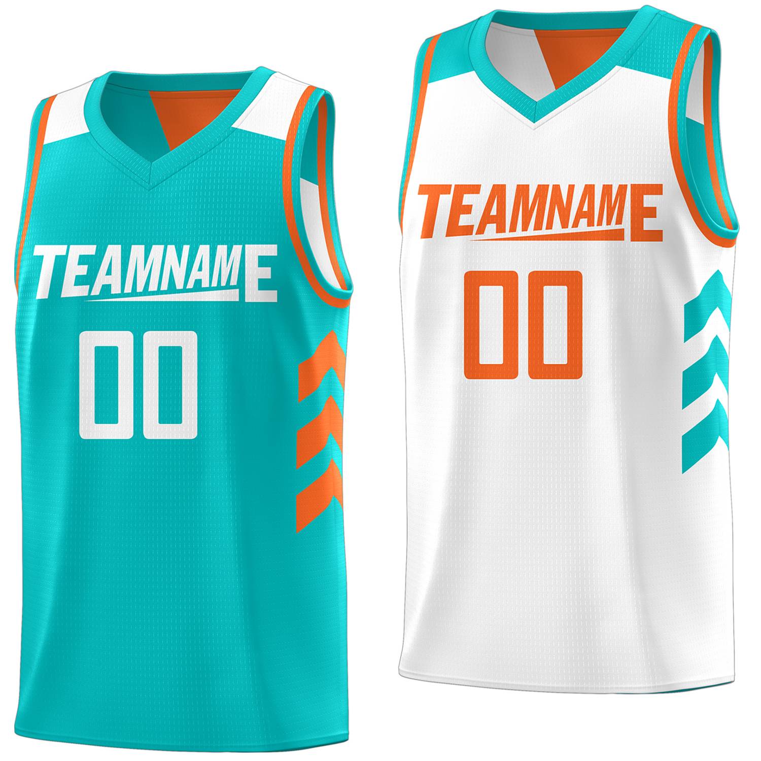 Benutzerdefinierte Aqua Weiß Reversible Doppel Seite Tops Basketball Jersey