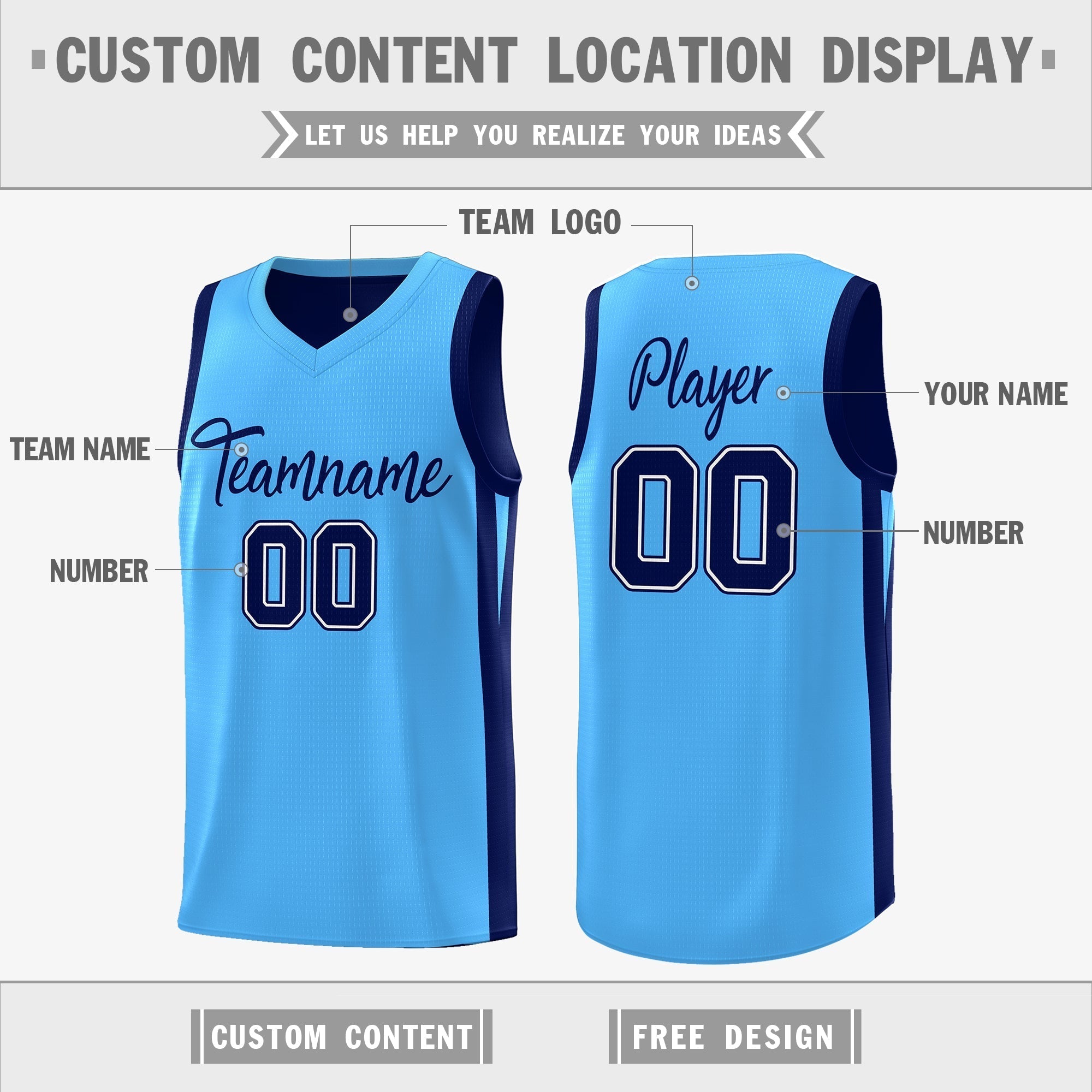 Benutzerdefinierte Marineblau Doppel Seite Tops Athletische Basketball Jersey
