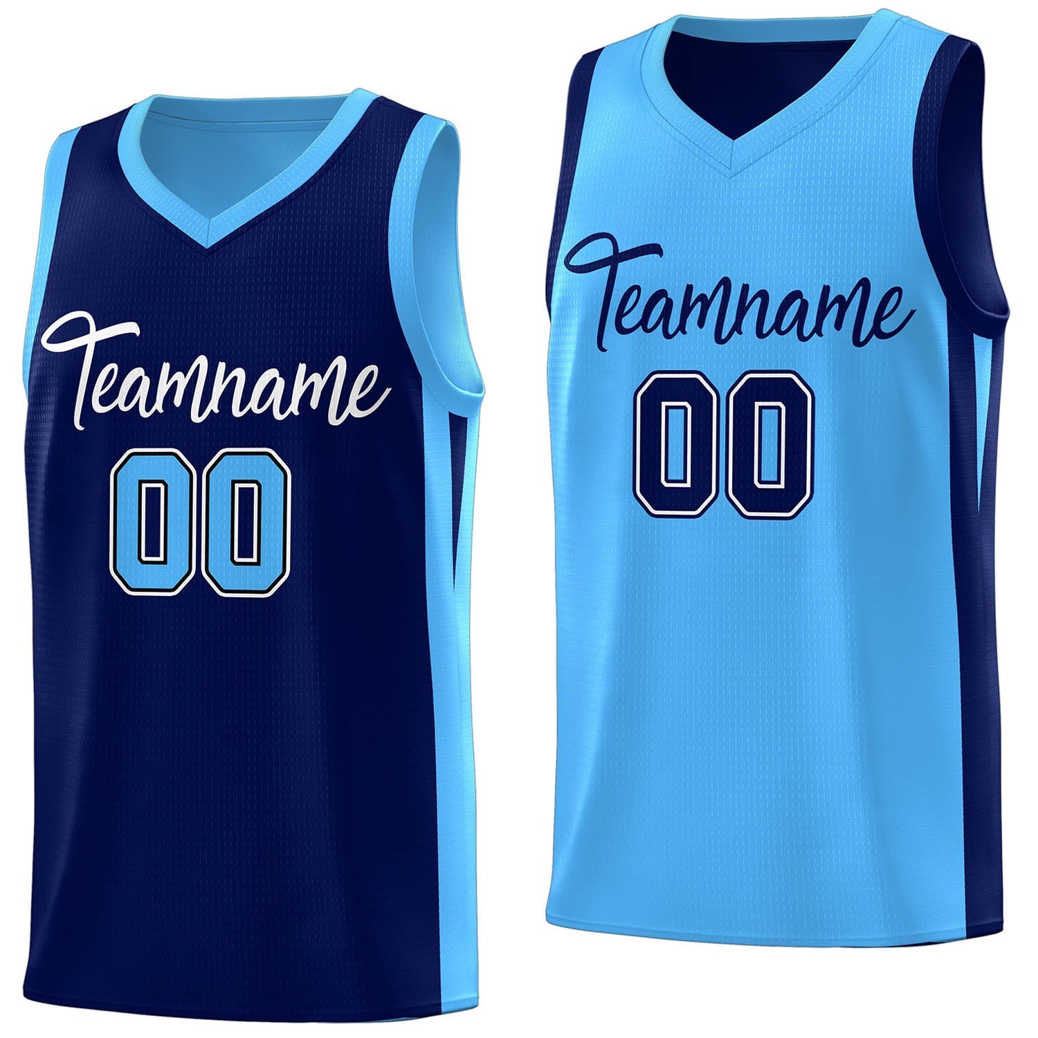 Benutzerdefinierte Marineblau Doppel Seite Tops Athletische Basketball Jersey