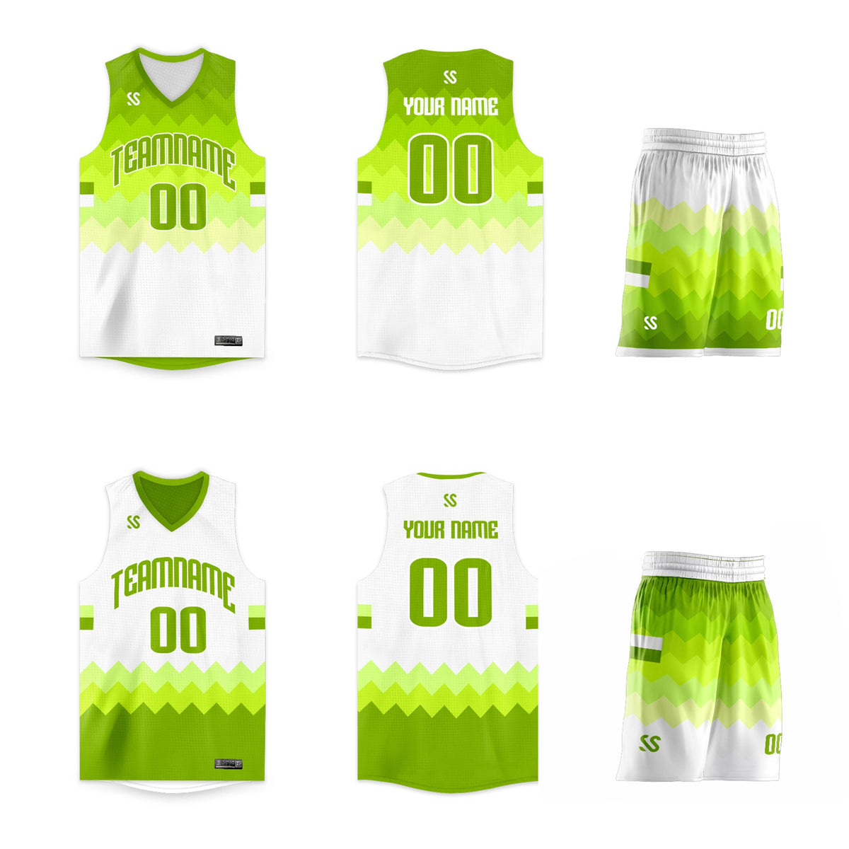 Custom Neon Green Navy-White Side Two-Tone Classic Sports Uniform Basketball Jersey |KXKSHOP