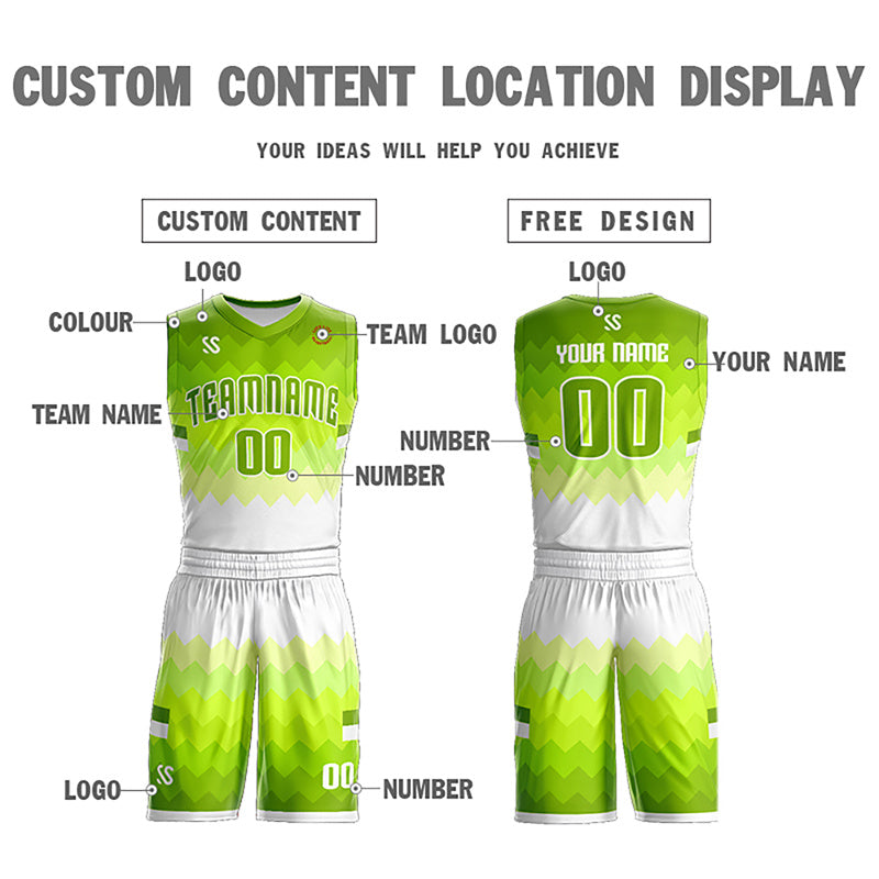 Custom Neon Green Navy-White Side Two-Tone Classic Sports Uniform Basketball Jersey |KXKSHOP
