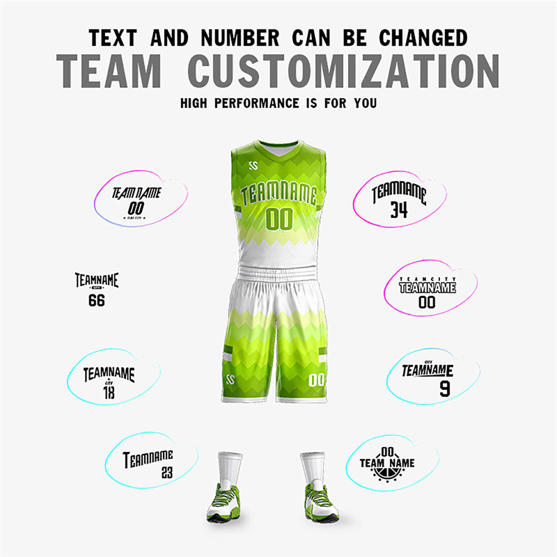 Custom Neon Green Navy-White Side Two-Tone Classic Sports Uniform Basketball Jersey |KXKSHOP