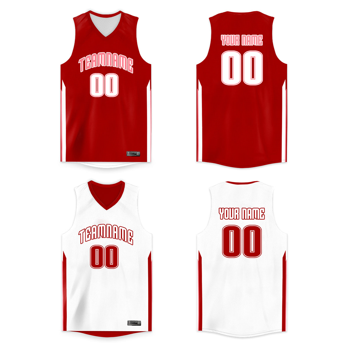 Benutzerdefinierte rot weiß doppelseitig Tops Männer/Jungen Basketball Jersey