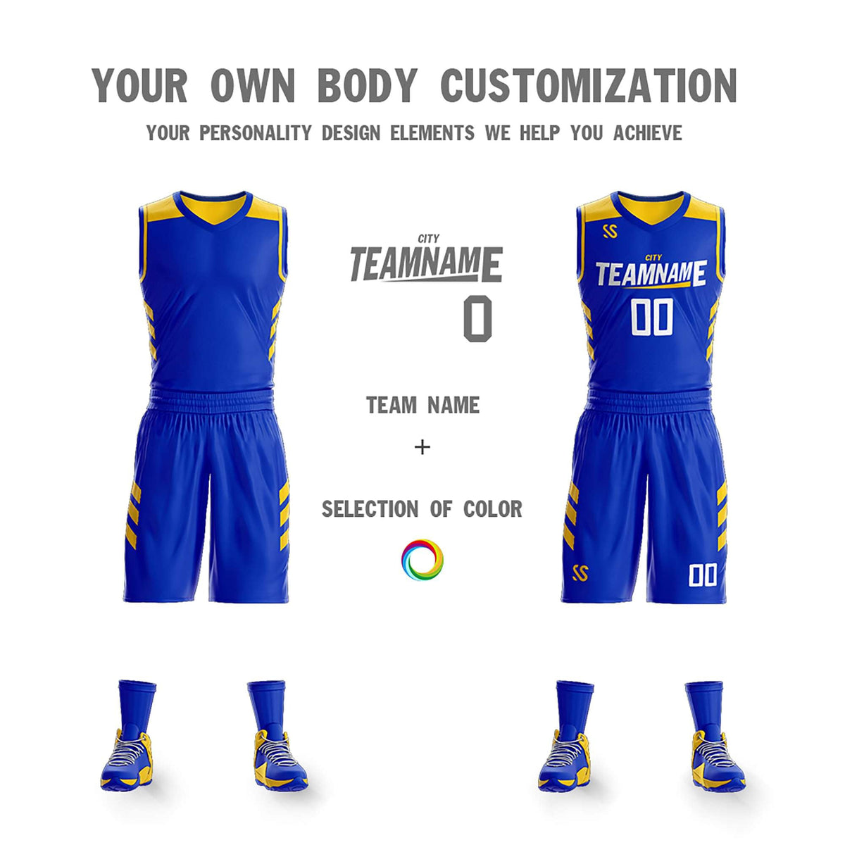 Custom Royal White Double Side Kits Design Sportswear Basketball Jersey