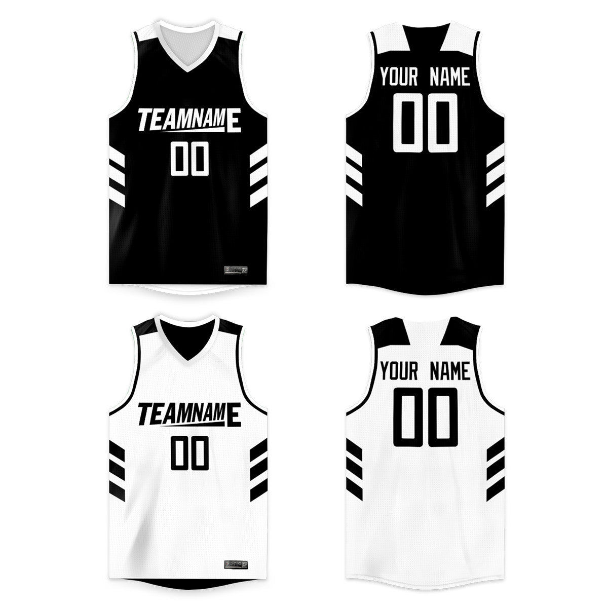Custom Black White Double Side Tops Basketball Jersey |KXKSHOP