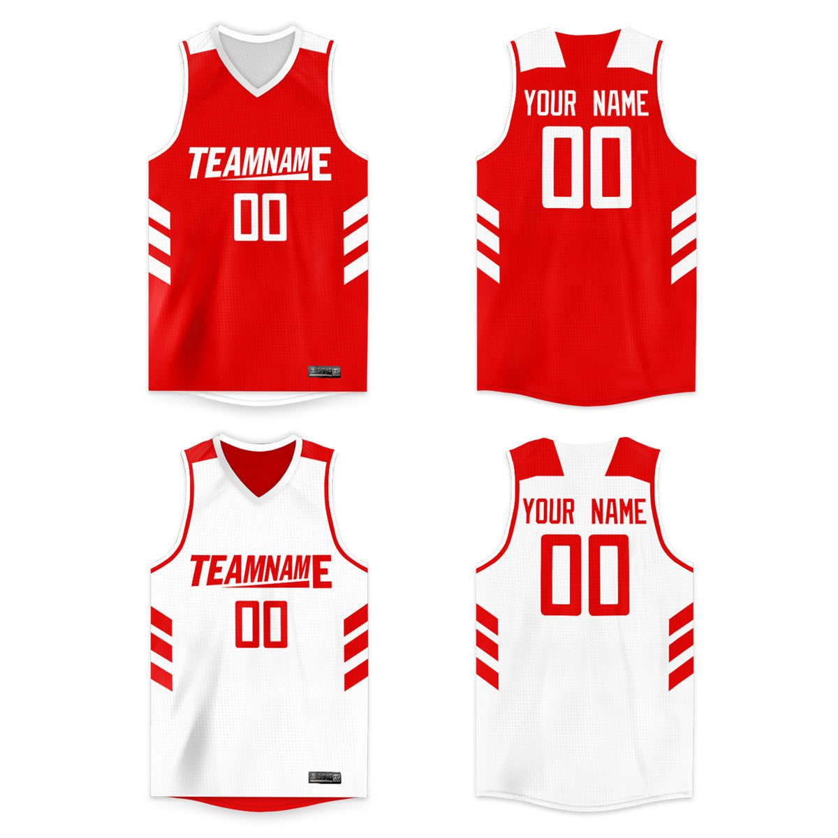 Custom White Red Double Side Tops Basketball Jersey |KXKSHOP