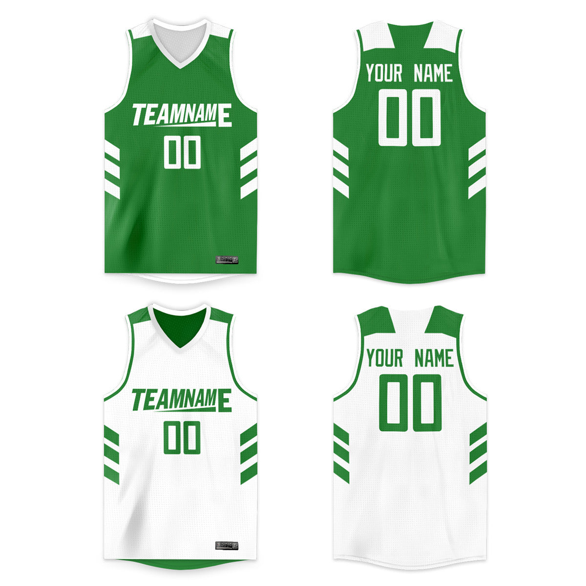 Custom Green White Double Side Tops Men Basketball Jersey |KXKSHOP