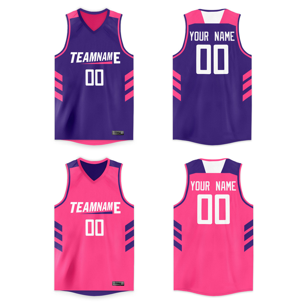 Custom Purple Pink Double Side Tops Men/Boy Basketball Jersey |KXKSHOP