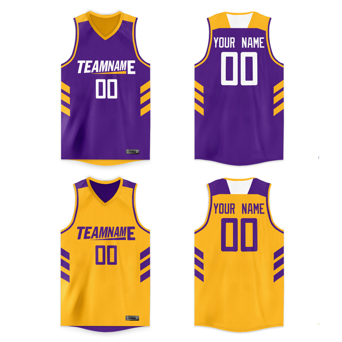 Custom Purple Yellow Double Side Tops Men/Boy Basketball Jersey |KXKSHOP