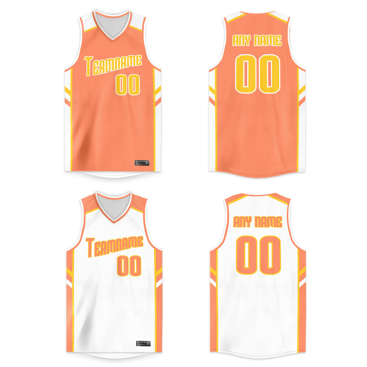 Custom Orange White Double Side Tops Men/Boy Basketball Jersey |KXKSHOP