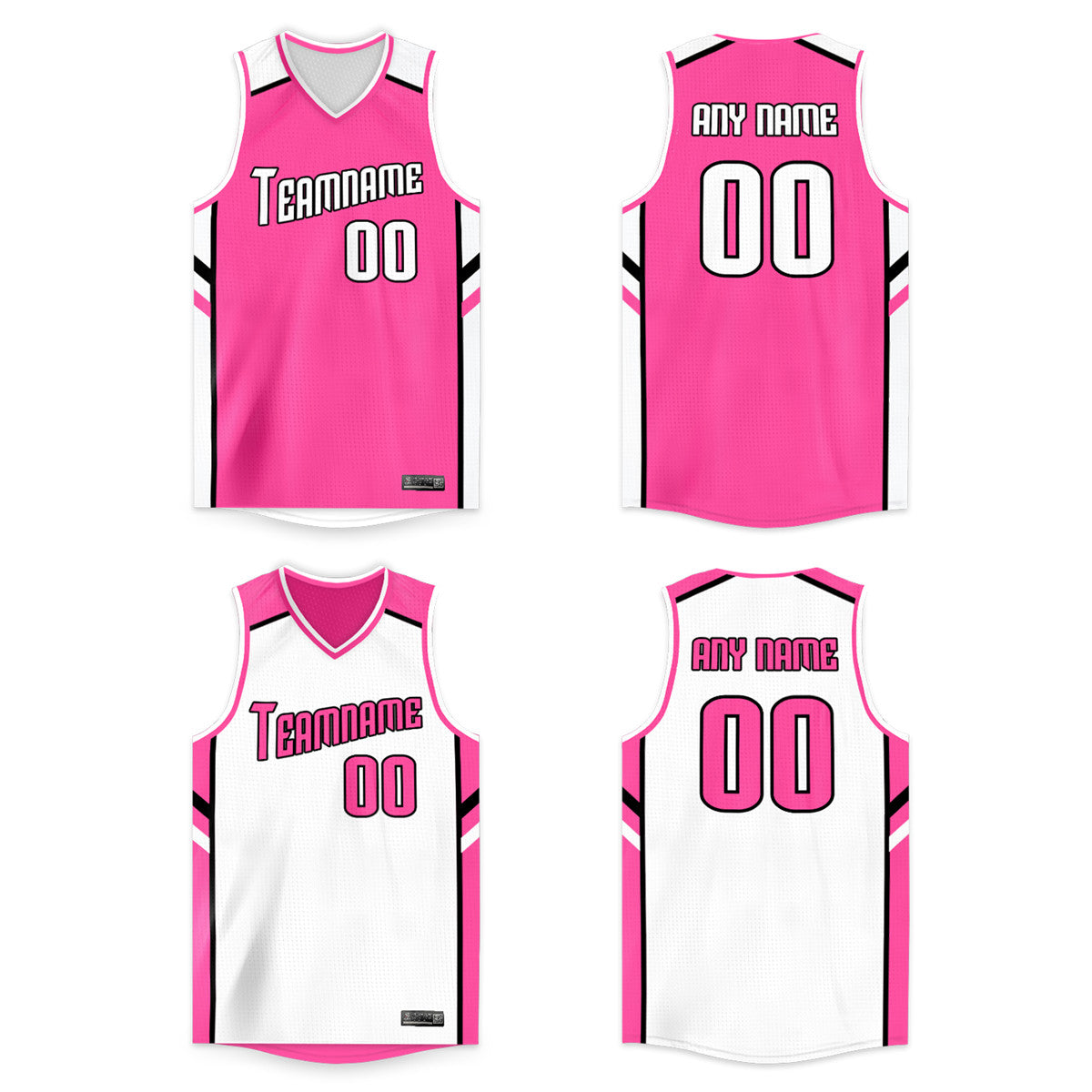 Custom Pink White Double Side Tops Men/Boy Basketball Jersey |KXKSHOP