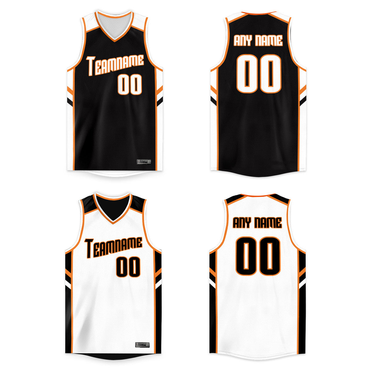 Custom White orange Double Side Tops Basketball Jersey |KXKSHOP