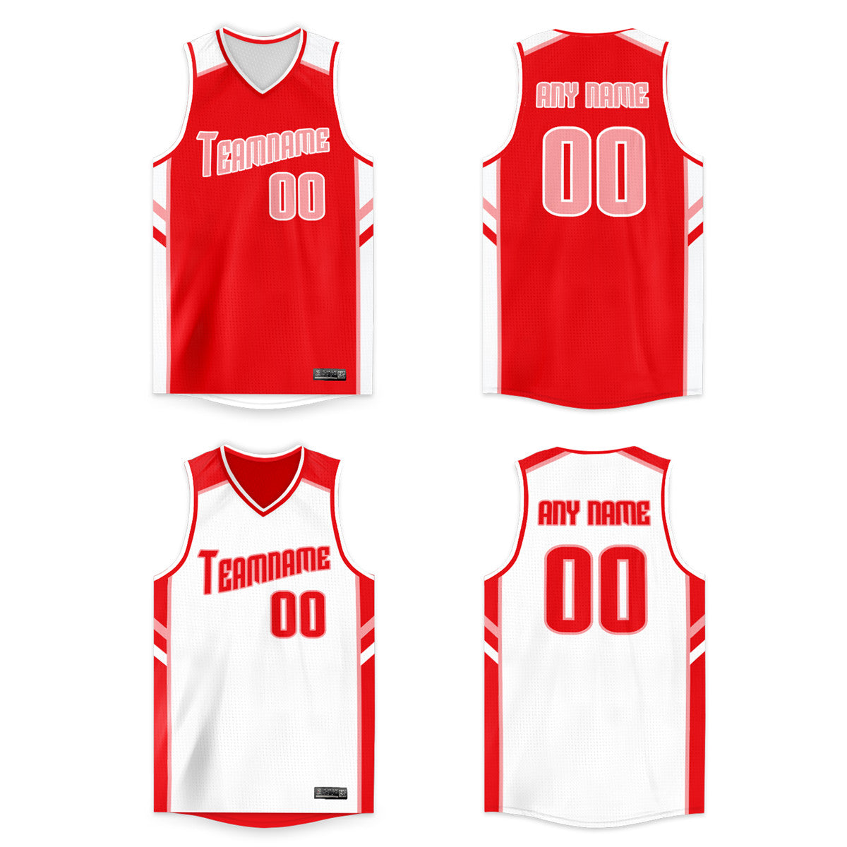 Custom Red White Double Side Tops Basketball Jersey |KXKSHOP