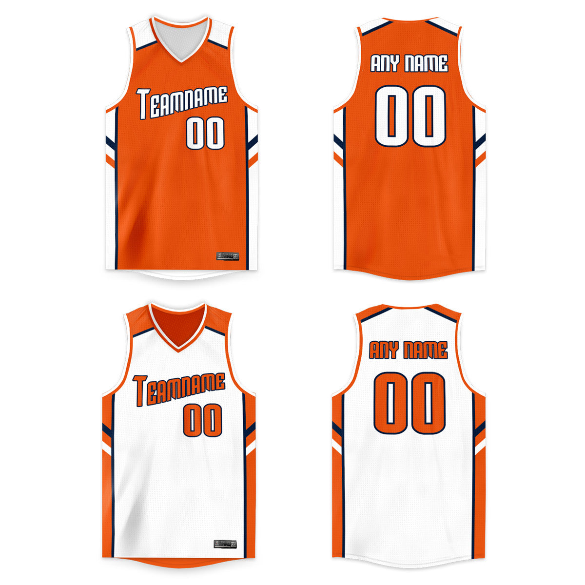 Custom Orange White Double Side Tops Basketball Jersey |KXKSHOP
