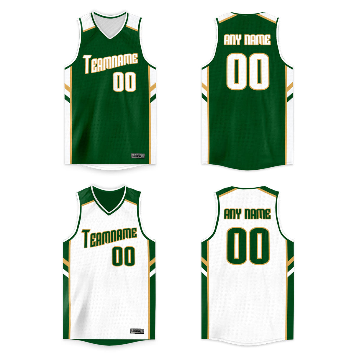 Custom Green White Double Side Tops Men/Boy Basketball Jersey |KXKSHOP