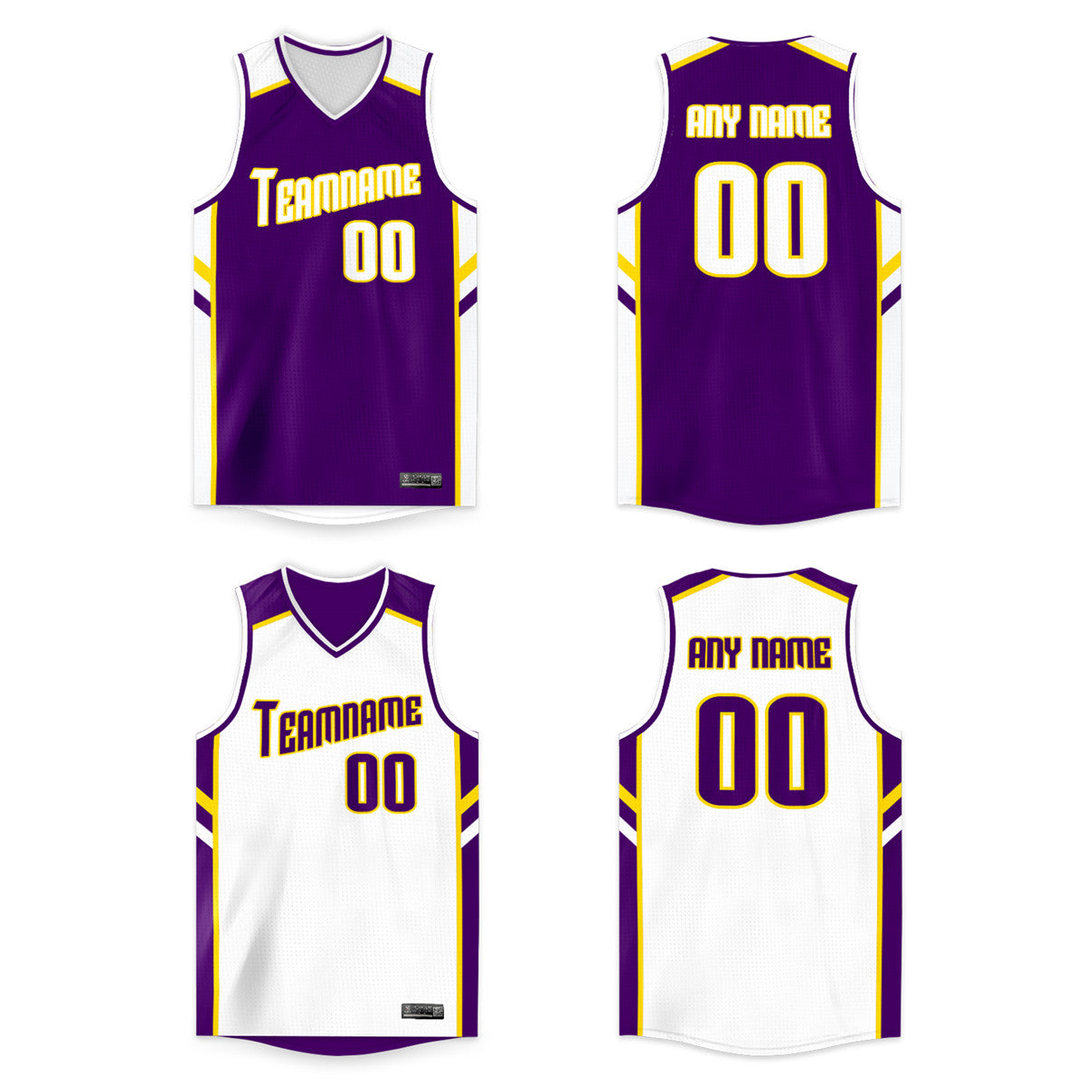 Custom Purple White-Orange Double Side Tops Men/Boy Basketball Jersey |KXKSHOP