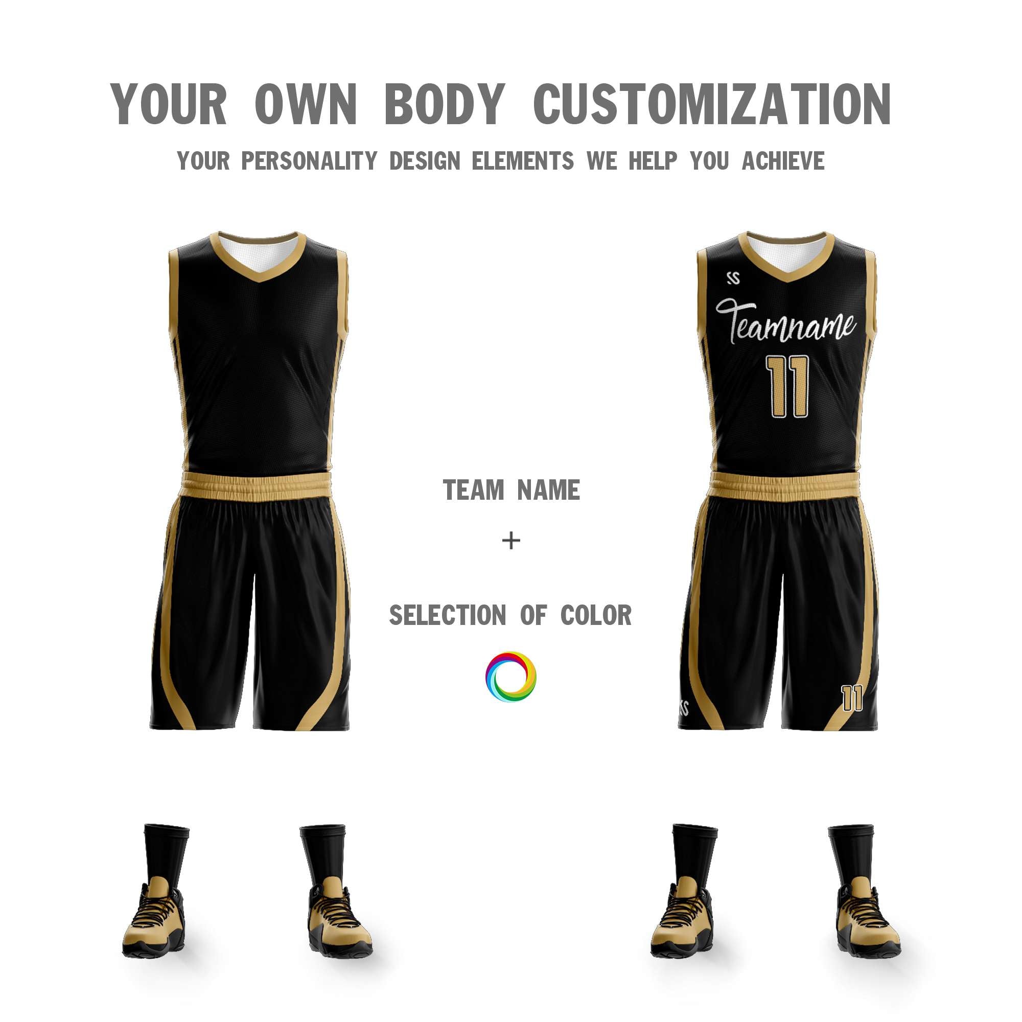 Benutzerdefinierte Schwarz Weiß Doppel Seite Kits Design Sportswear Basketball